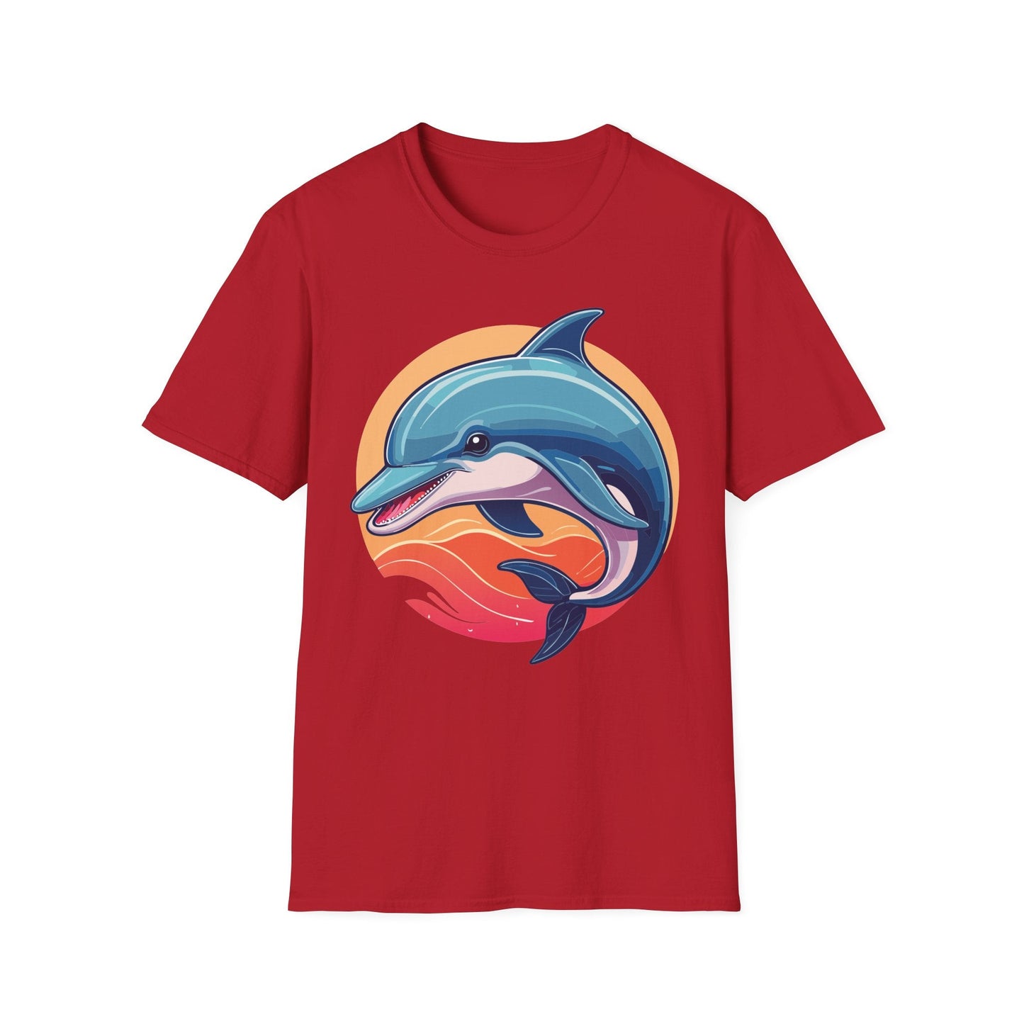 Unisex Dolphin Shirt Gildan Softstyle 64000 Tee 100 Percent Ring Spun Cotton Breathable Comfort
