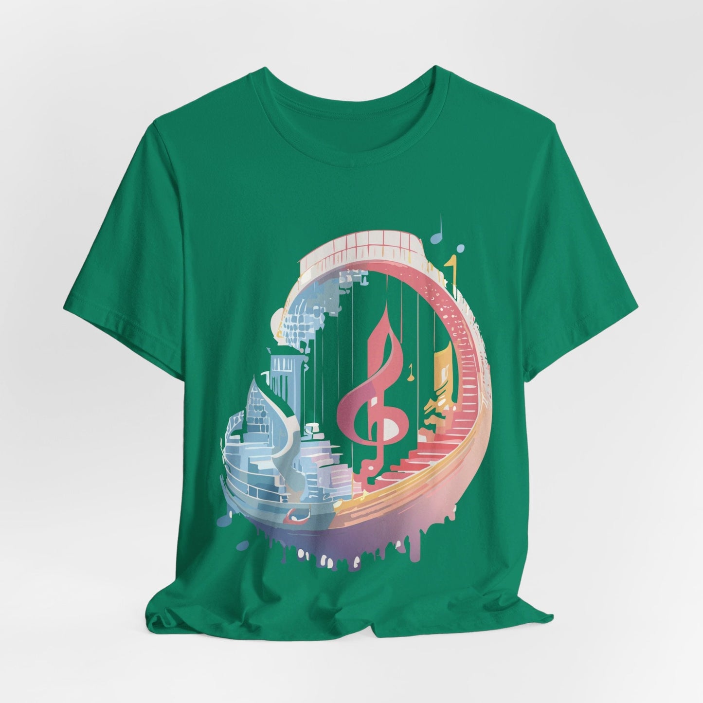 Music Graphic Unisex 100 Cotton Vintage Art with Musical Elements Tee 33