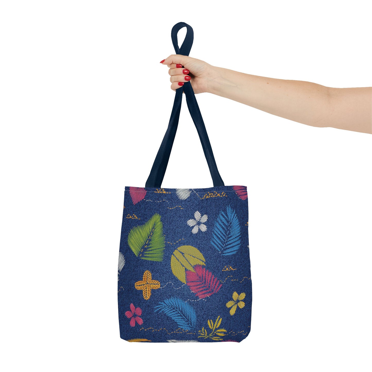 Denim Fabric Imitation Print Unisex Canvas Bag Poly Spun 3 Sizes Tote Bag 182-10