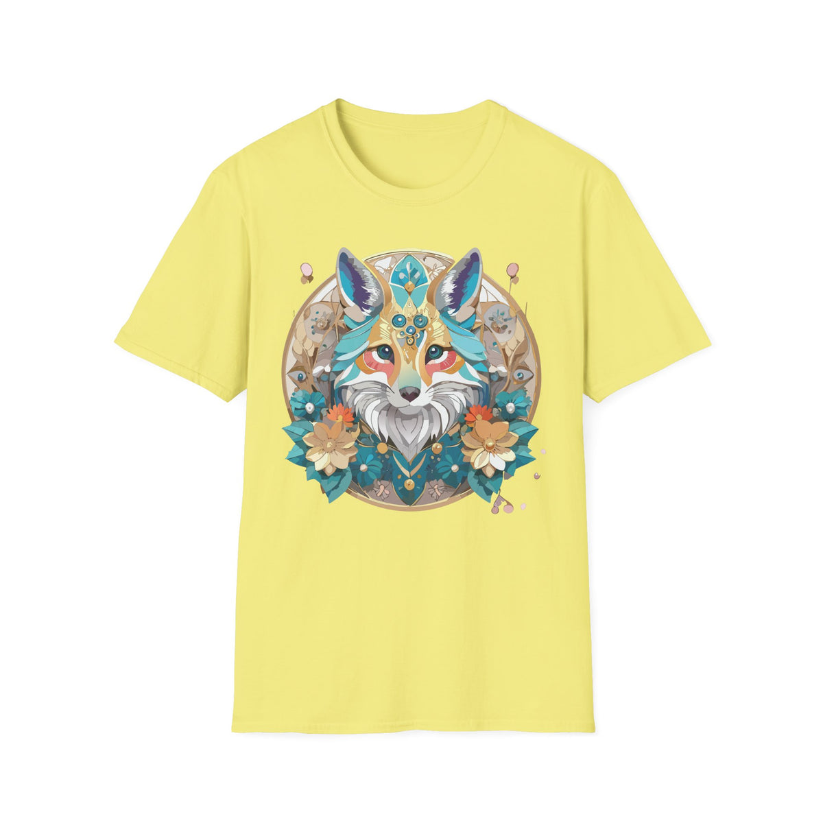 Boho Jewel Fox T-Shirt | Colorful Fox Face Graphic