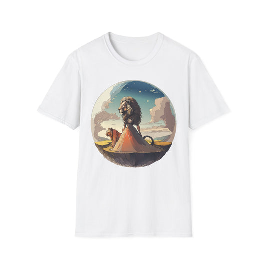 Lion Graphic T Shirt Unisex Softstyle 64000 Gildan 100 Percent Cotton Tee
