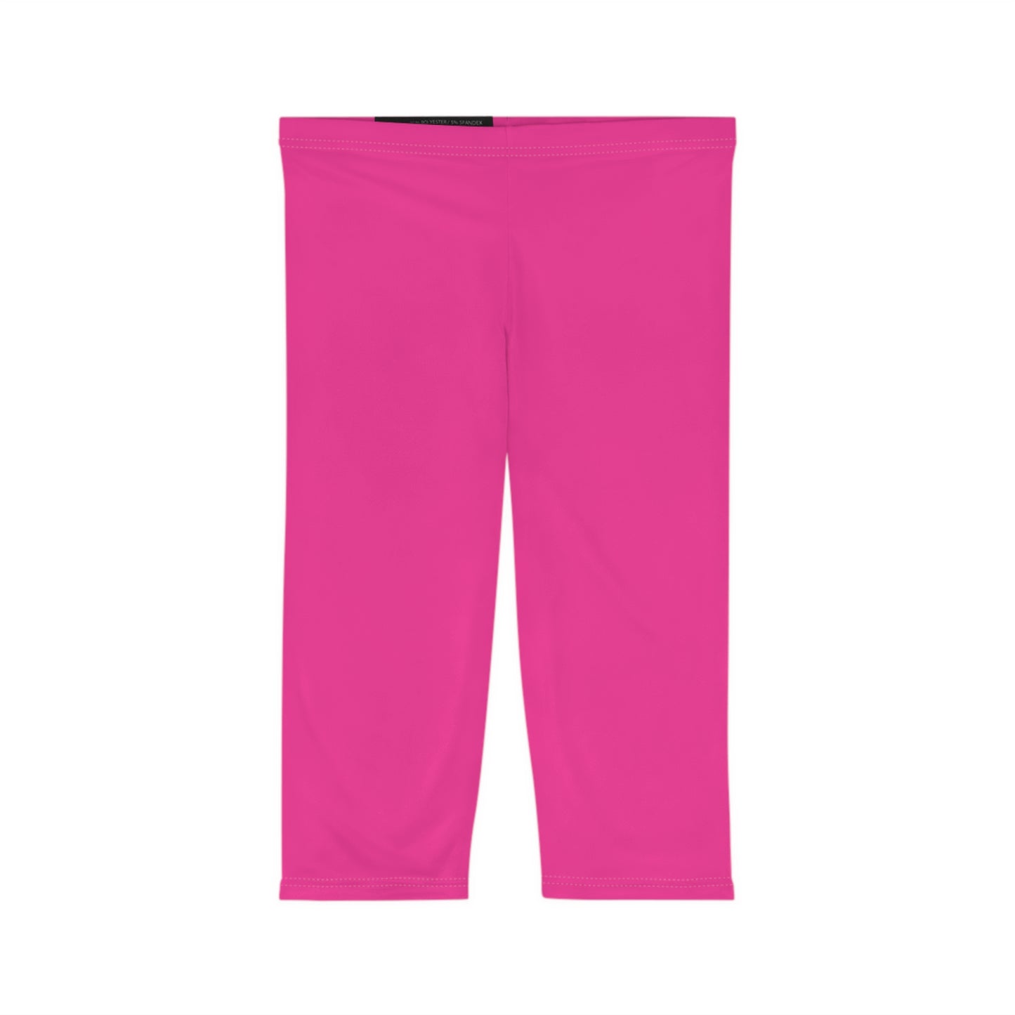 Dragonfruit Pink Color Women's Brushed Suede Poly Span Casual Capri Leggings XS-2XL