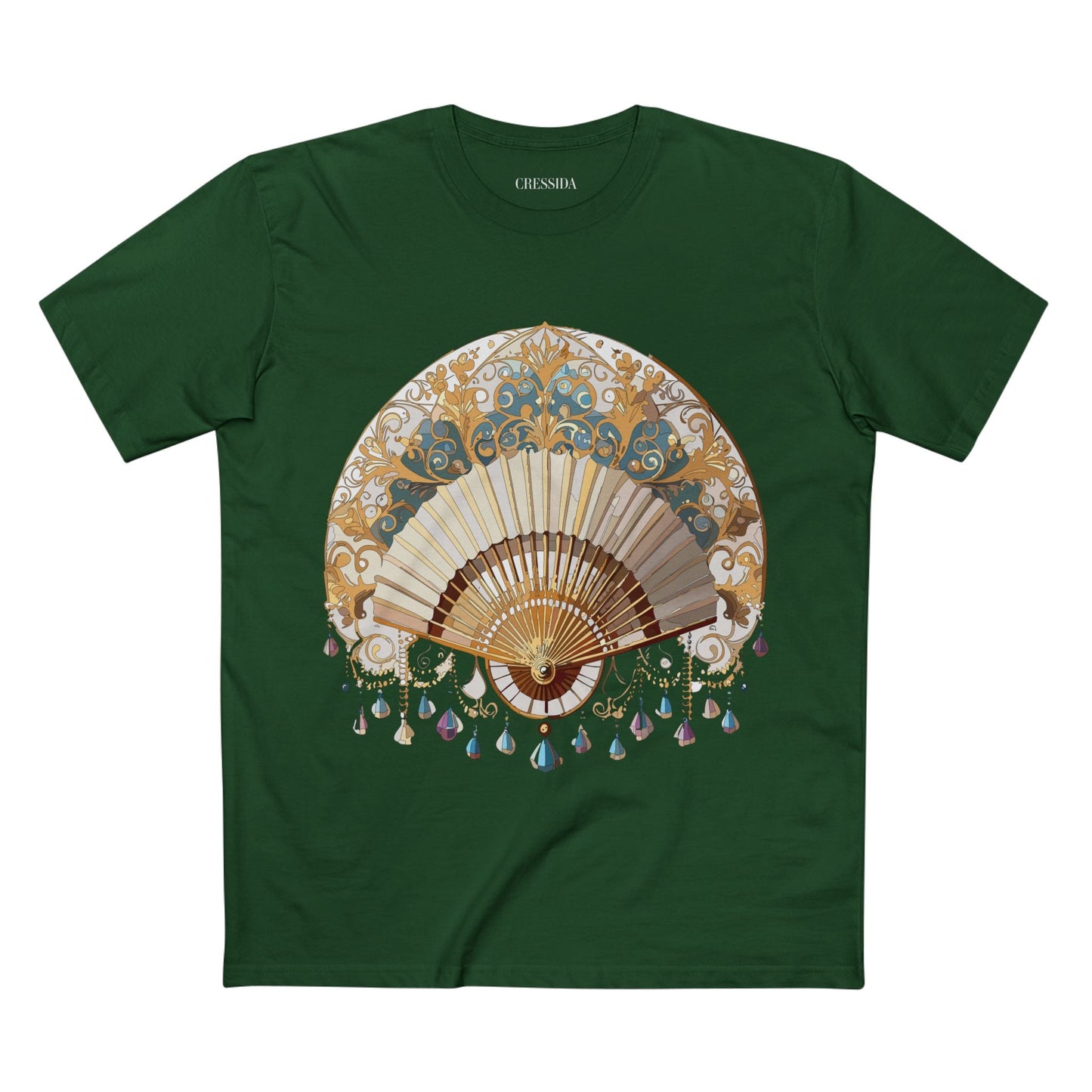 Antique Fan Graphic Design T-Shirt Unisex 100 Cotton Floral Carnival Artwork Tee 23