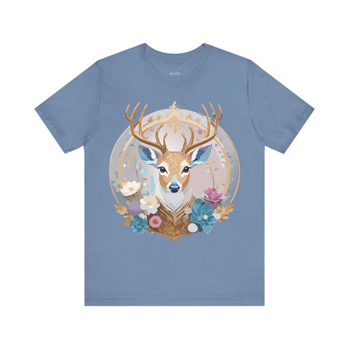 Medallion Graphic Unisex Cotton Bella+Canvas Tee with Art Design d78