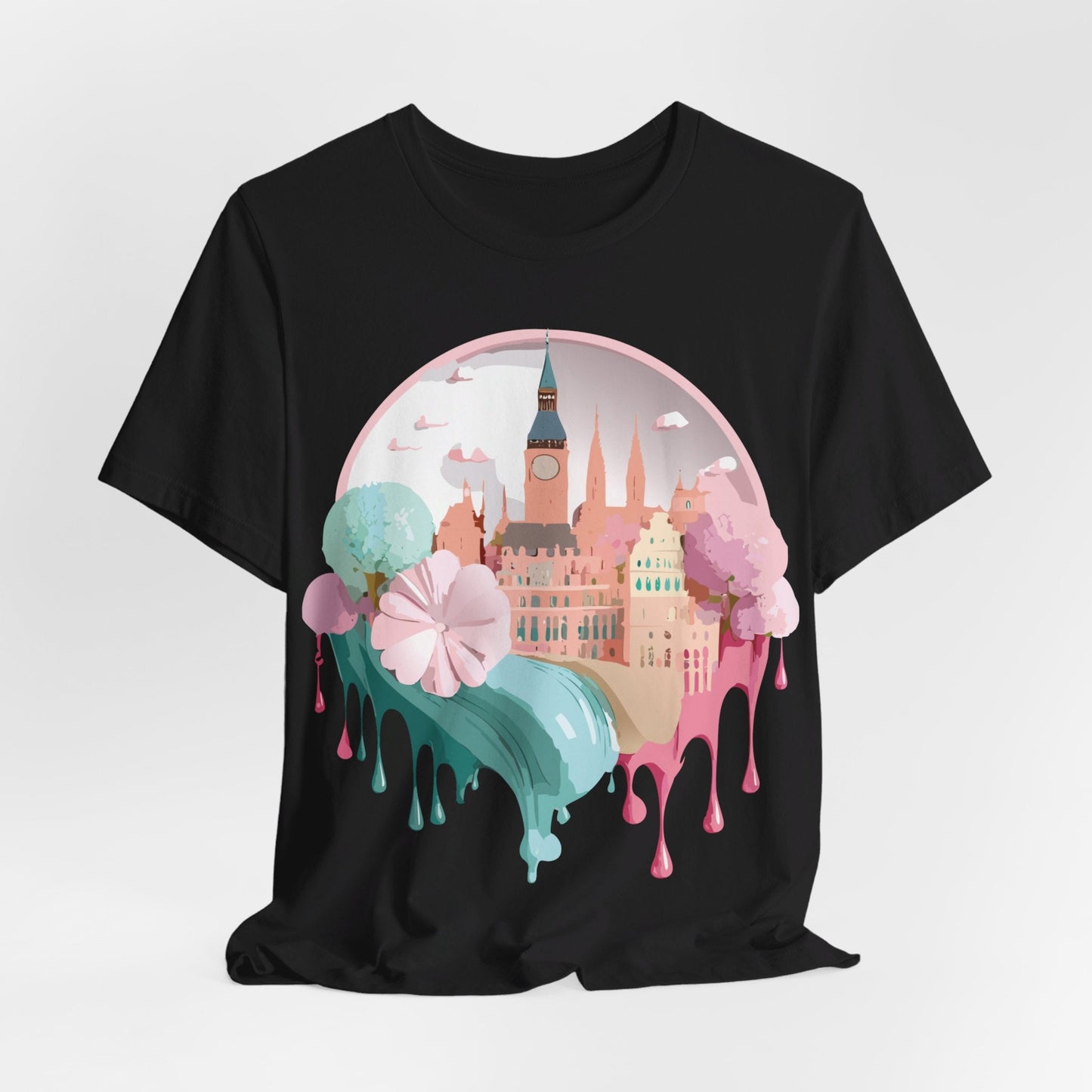 Prague Tourist Graphic Tee by Adelpha Unisex Vintage Style Short Sleeve Shirt Collection