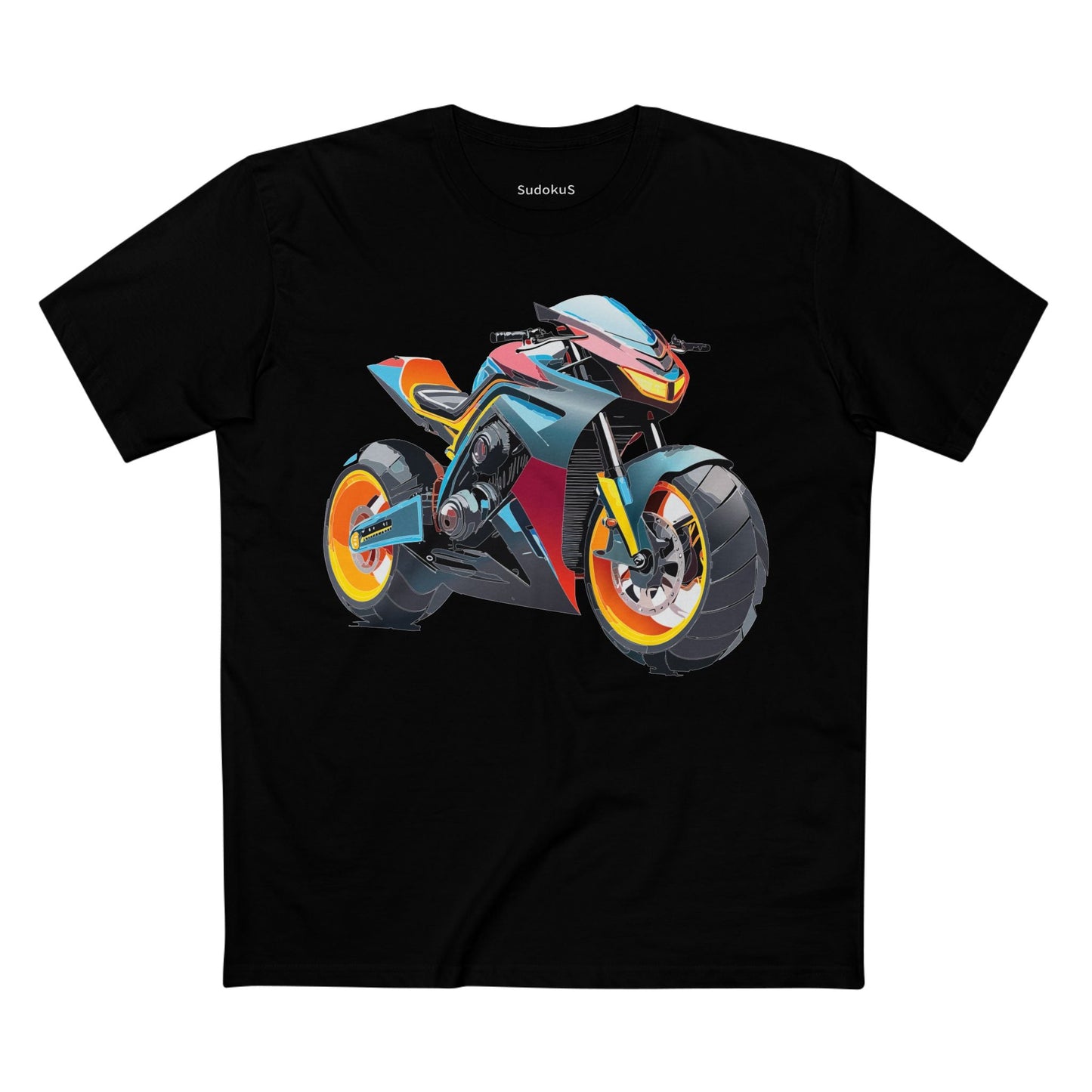 Moto Bike Graphic Unisex 100 Cotton Staple Tee 33