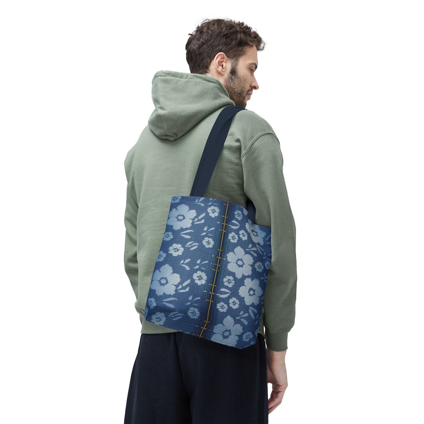 Denim Fabric Imitation Print Unisex Canvas Bag Poly Spun 3 Sizes Tote Bag 118