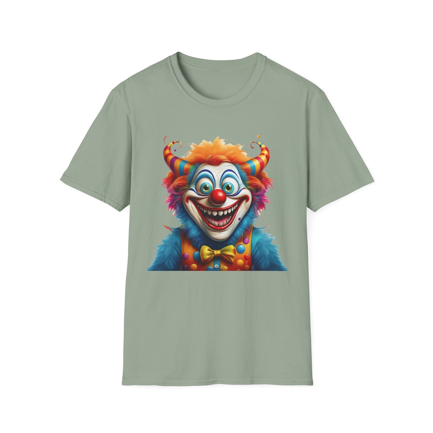 Unisex Clown Shirt Circus Tee Funny Man Shirt Scary Man Shirt Gildan Softstyle 64000