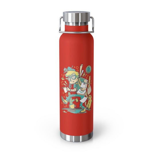 22oz Copper Insulated Water Bottle with Cartoon Design - CV69