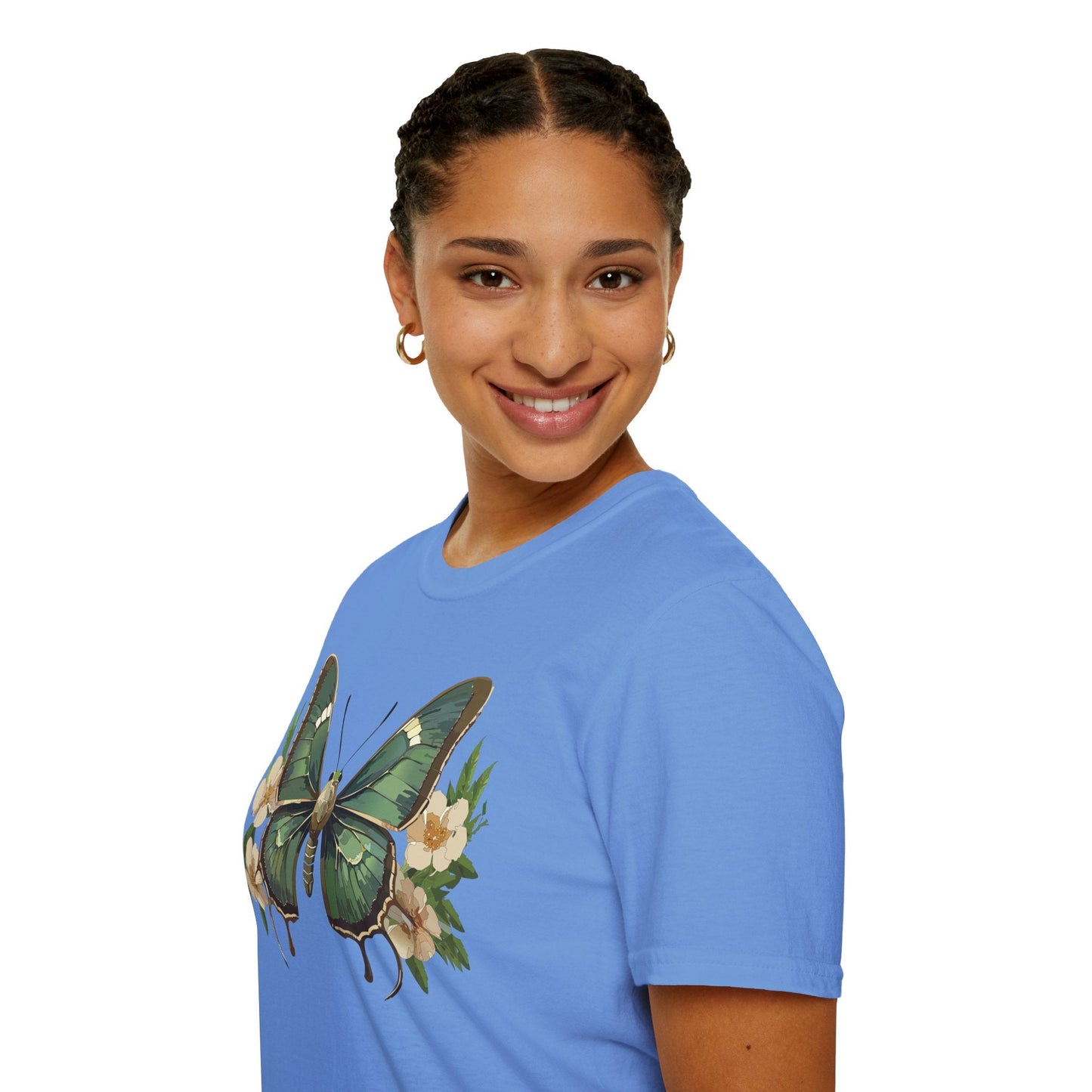 Butterfly Shirt Monarch Style Unisex T Shirt Gildan Softstyle 64000 100 Percent Ring Spun Cotton