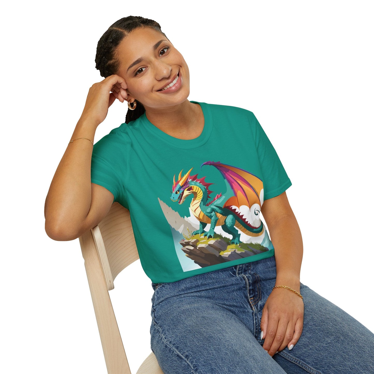 Dragon T Shirt Unisex Dragon Shirt With Animal Art Design Softstyle Cotton Tee Shirt
