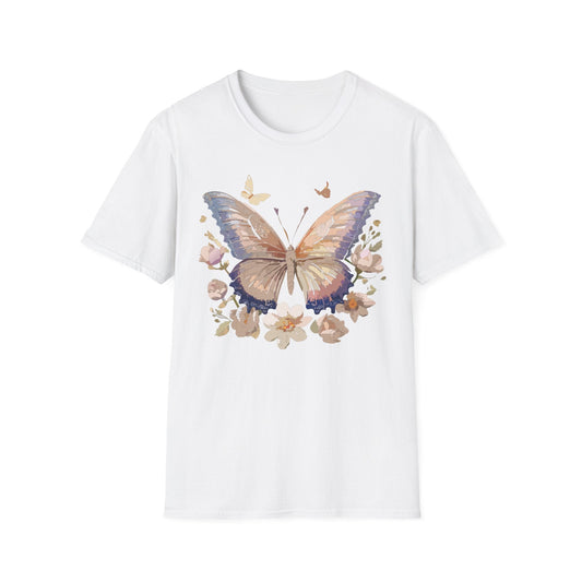 Butterfly T Shirt Unisex Softstyle Monarch Design 100 Percent Cotton Tee For Everyday Comfort