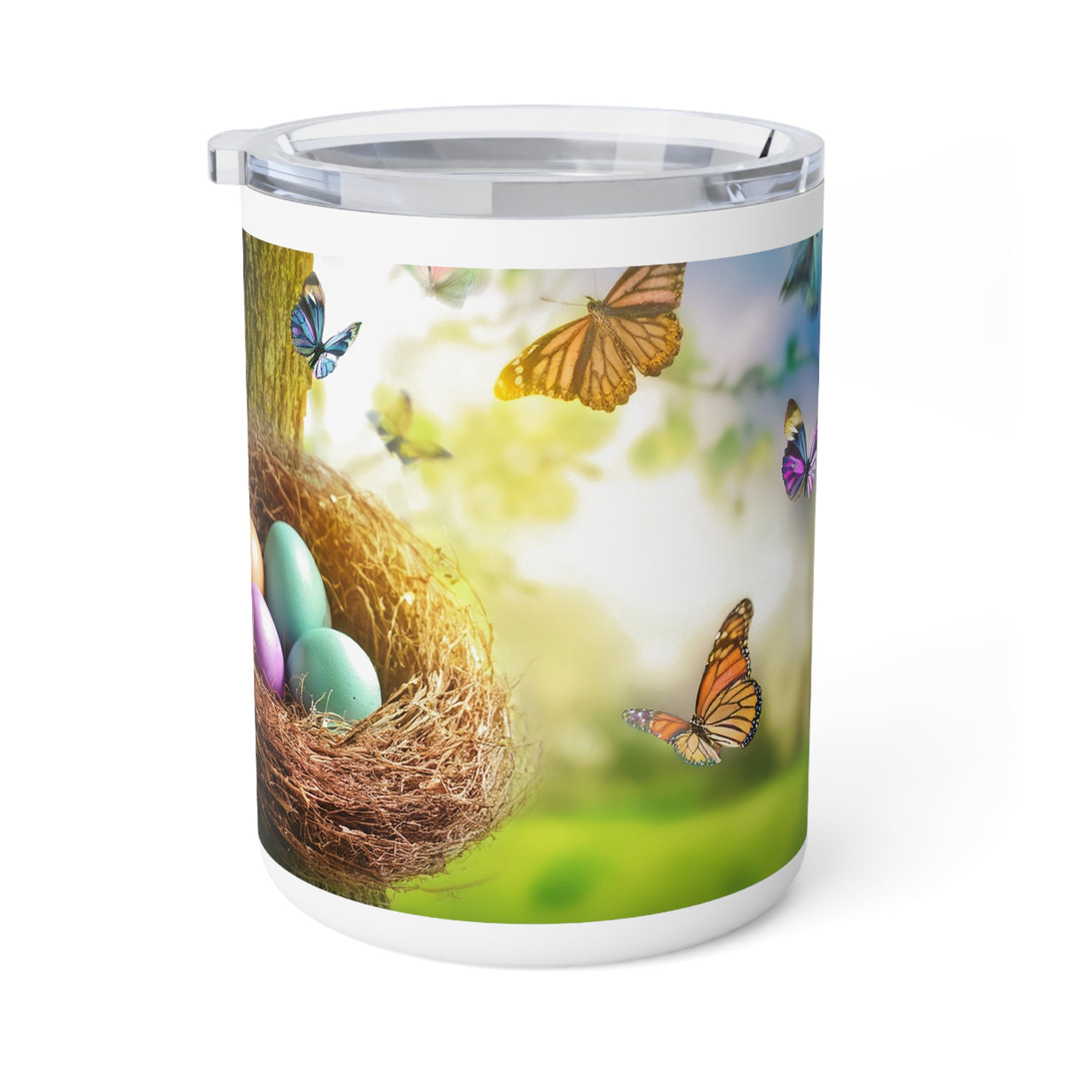 7 Art Design Insulated Coffee Mug Clear Lid 10oz Insulated Coffee Mug 10oz