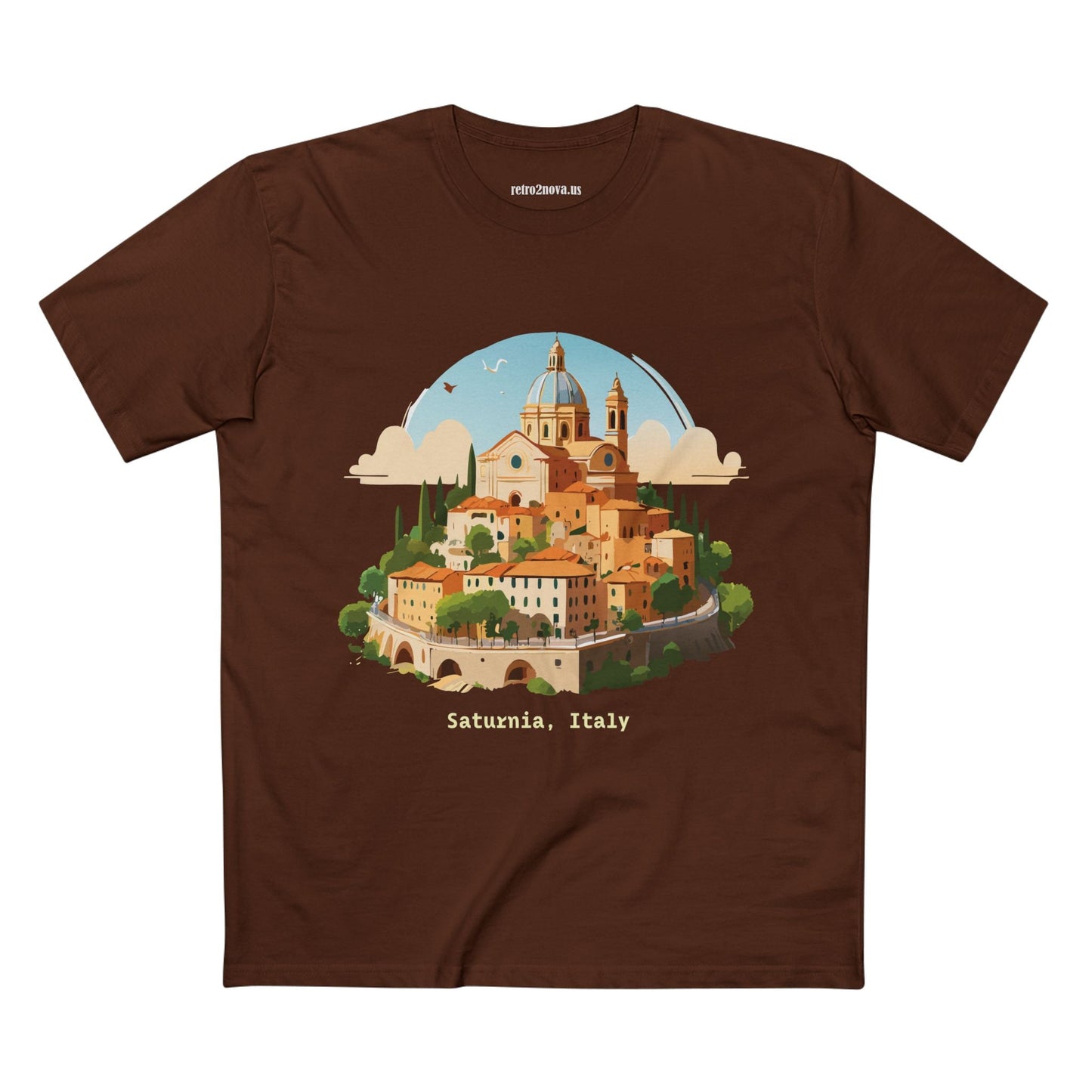 Italy Travel Shirt Unisex Premium Cotton Art Tee By Retro2Nova TT64 For Everyday Comfort