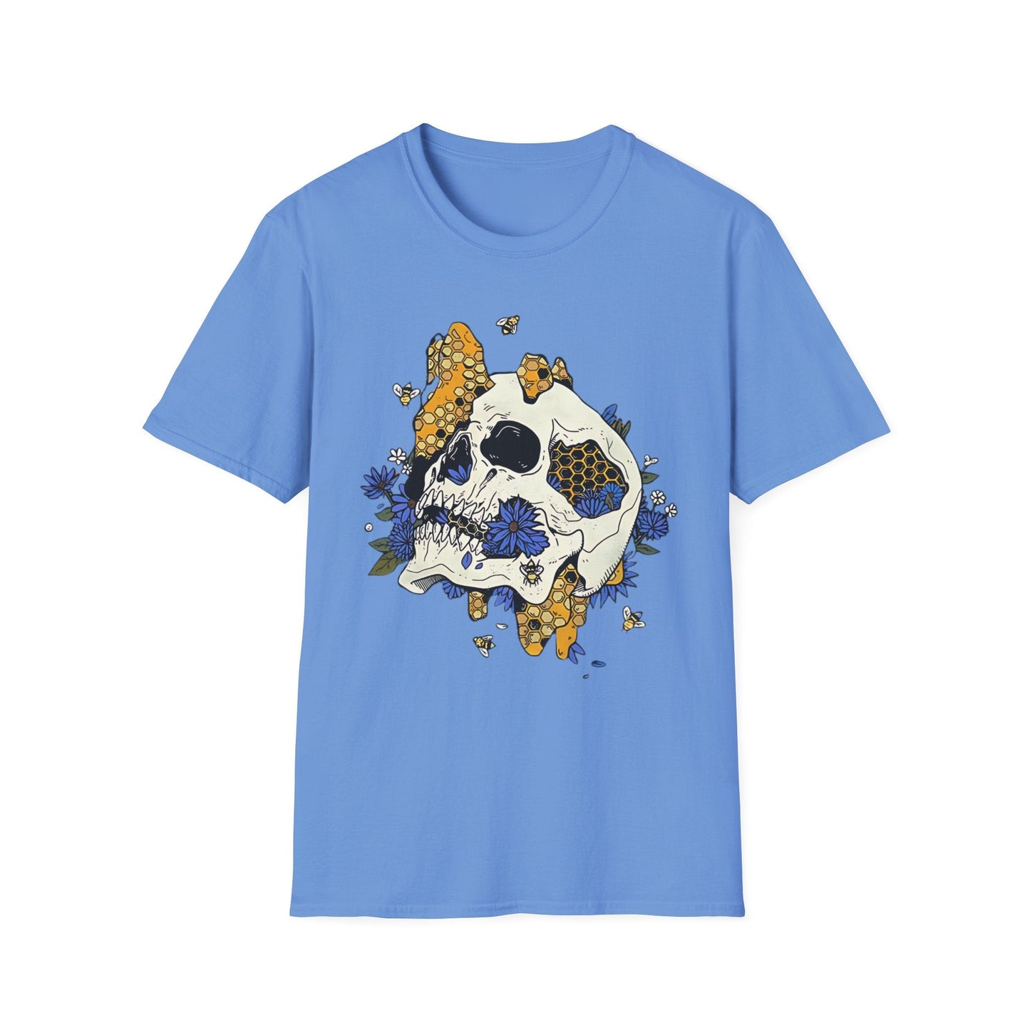 Skull Tee Shirt Unisex Skeleton Design Gildan Softstyle 64000 100 Percent Ring Spun Cotton Tee