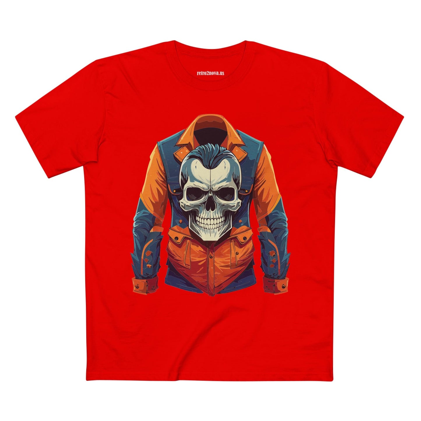 Skull Shirt Unisex Skeleton Tee Premium Cotton Art Design Retro2Nova Exclusive Art Collection