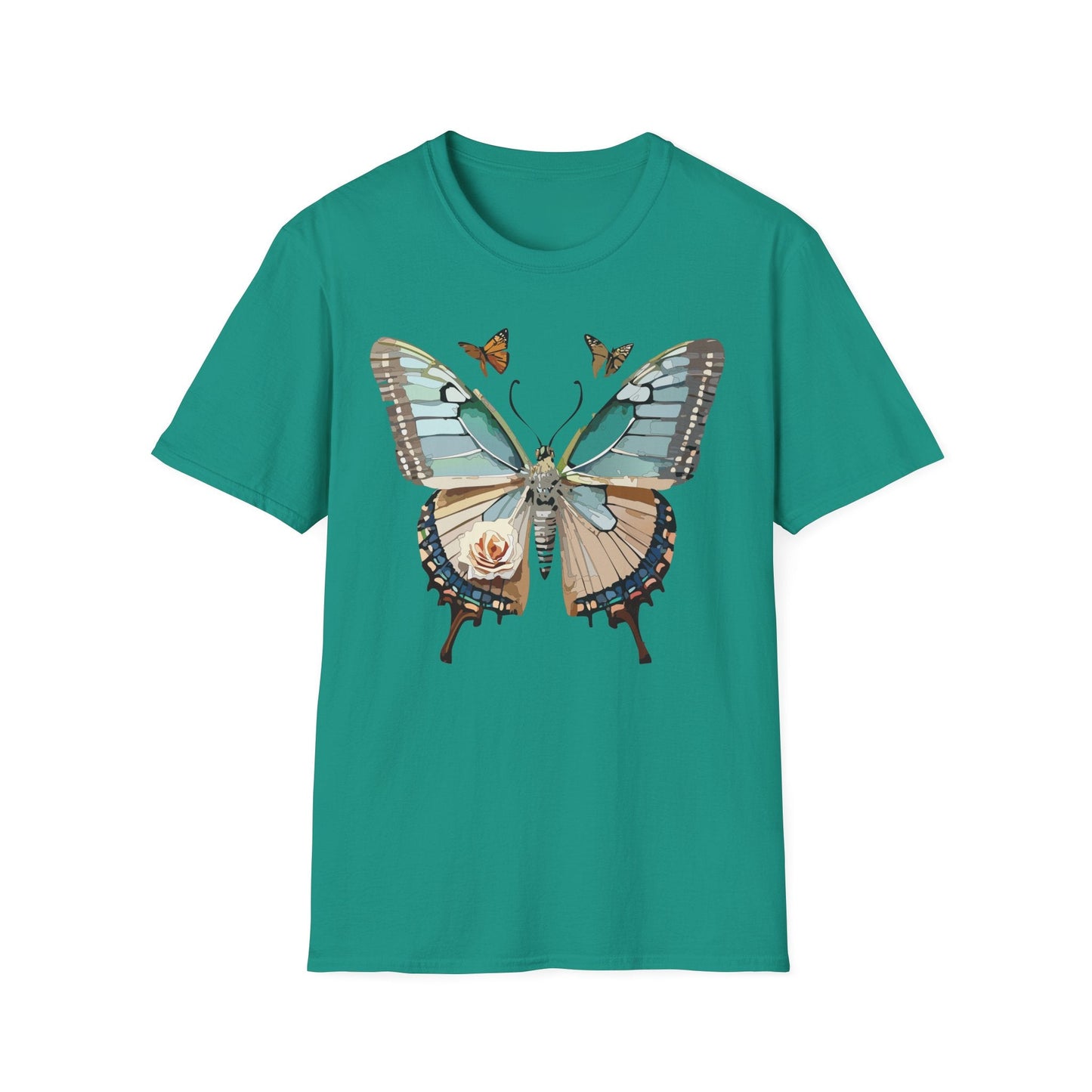 Butterfly Shirt Unisex T Shirt Monarch Print Softstyle Premium Gildan 64000 Cotton Tee