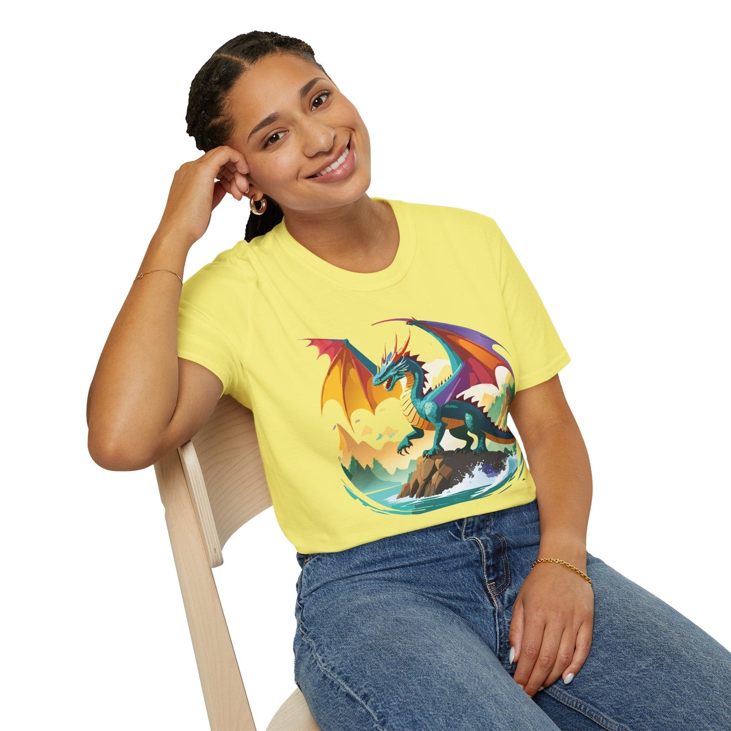 Dragon T Shirt Unisex Dragon Shirt Animal Design Softstyle Tee 100 Percent Cotton
