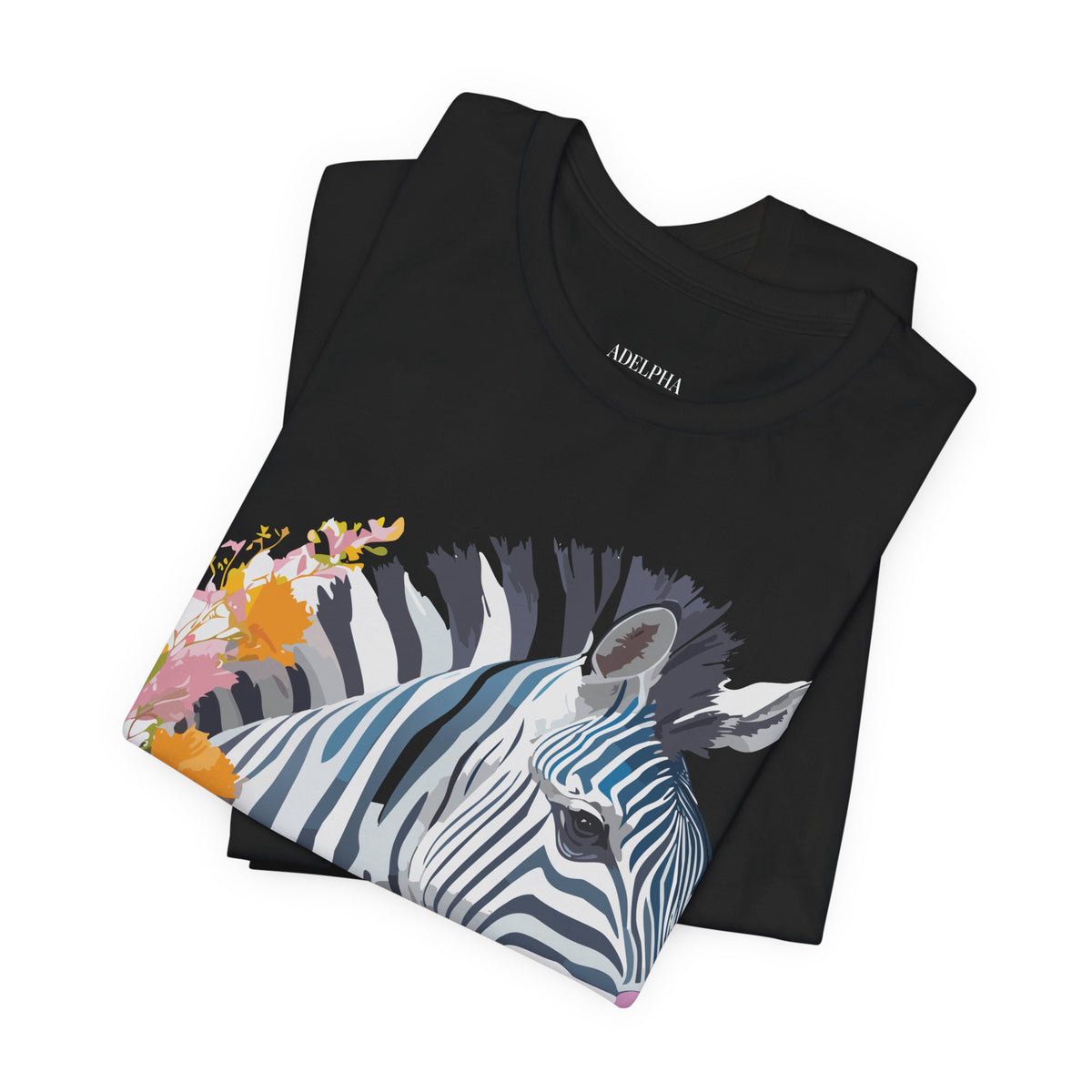 Zebra Graphic Unisex Cotton Bella+Canvas Tee with Art Animal Design e77
