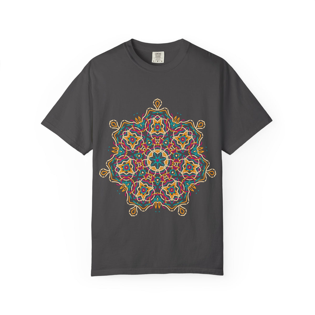 Unisex Garment Dyed Cotton T-Shirt with Mandala Graphic Design