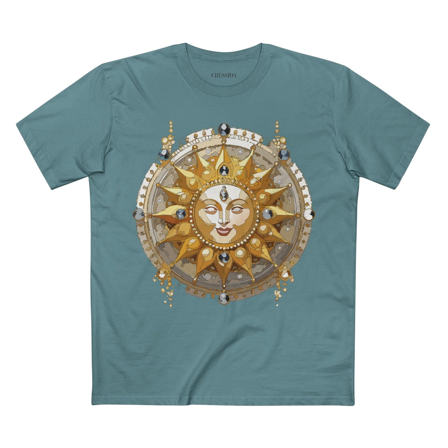 Gold Sun Graphic Unisex 100 Cotton T-Shirt with Golden Art Design 9