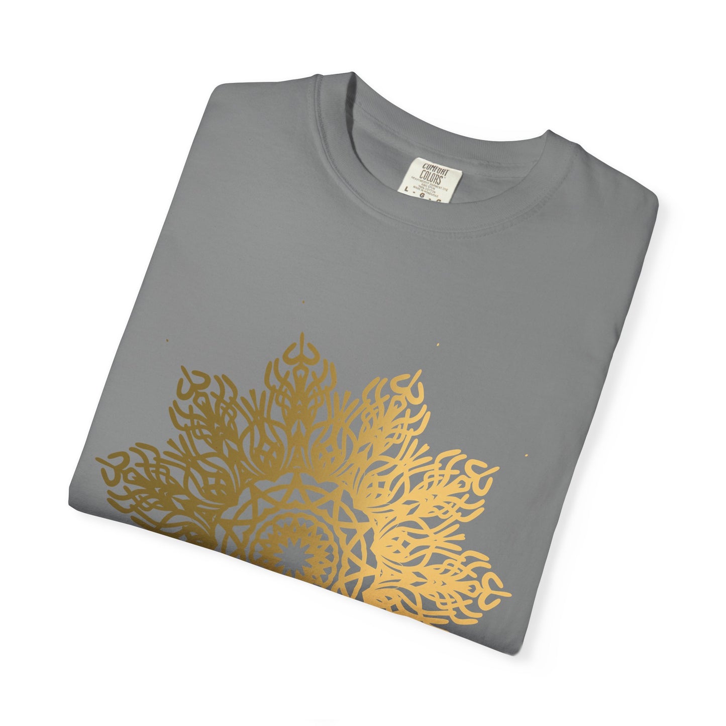 Unisex Garment Dyed Cotton T-Shirt with Mandala Graphic Design