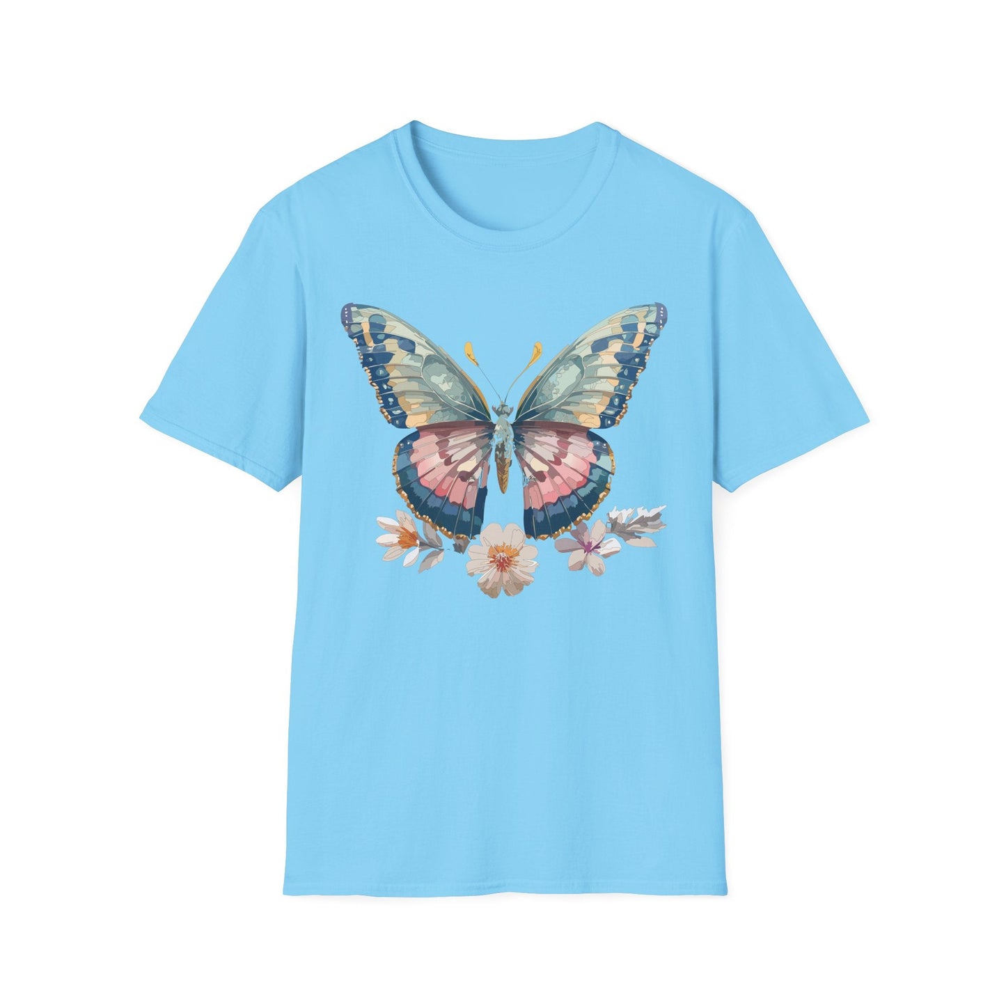 Butterfly Shirt Unisex Monarch Design Gildan Softstyle 64000 Ring Spun Cotton Tee