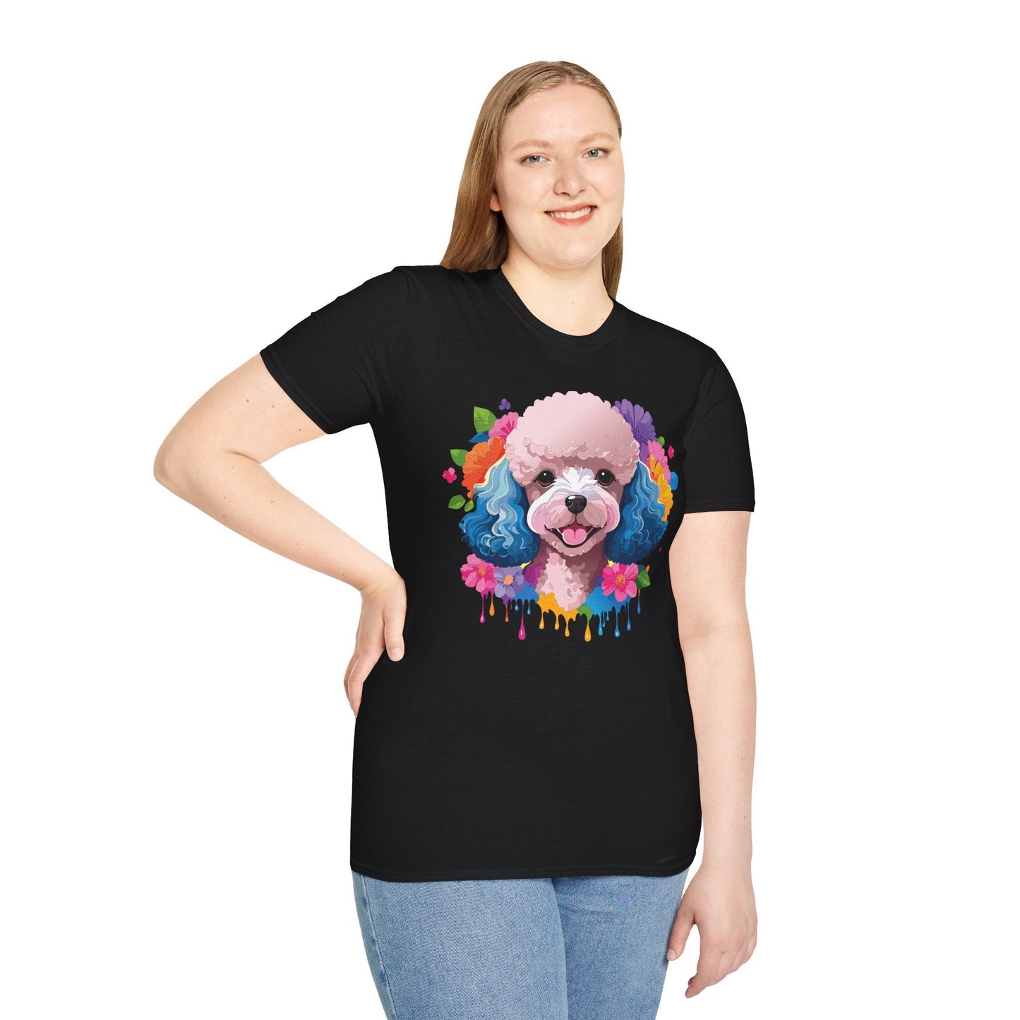 Unisex Dog Shirt Softstyle Tee 100 Percent Cotton Animal Print