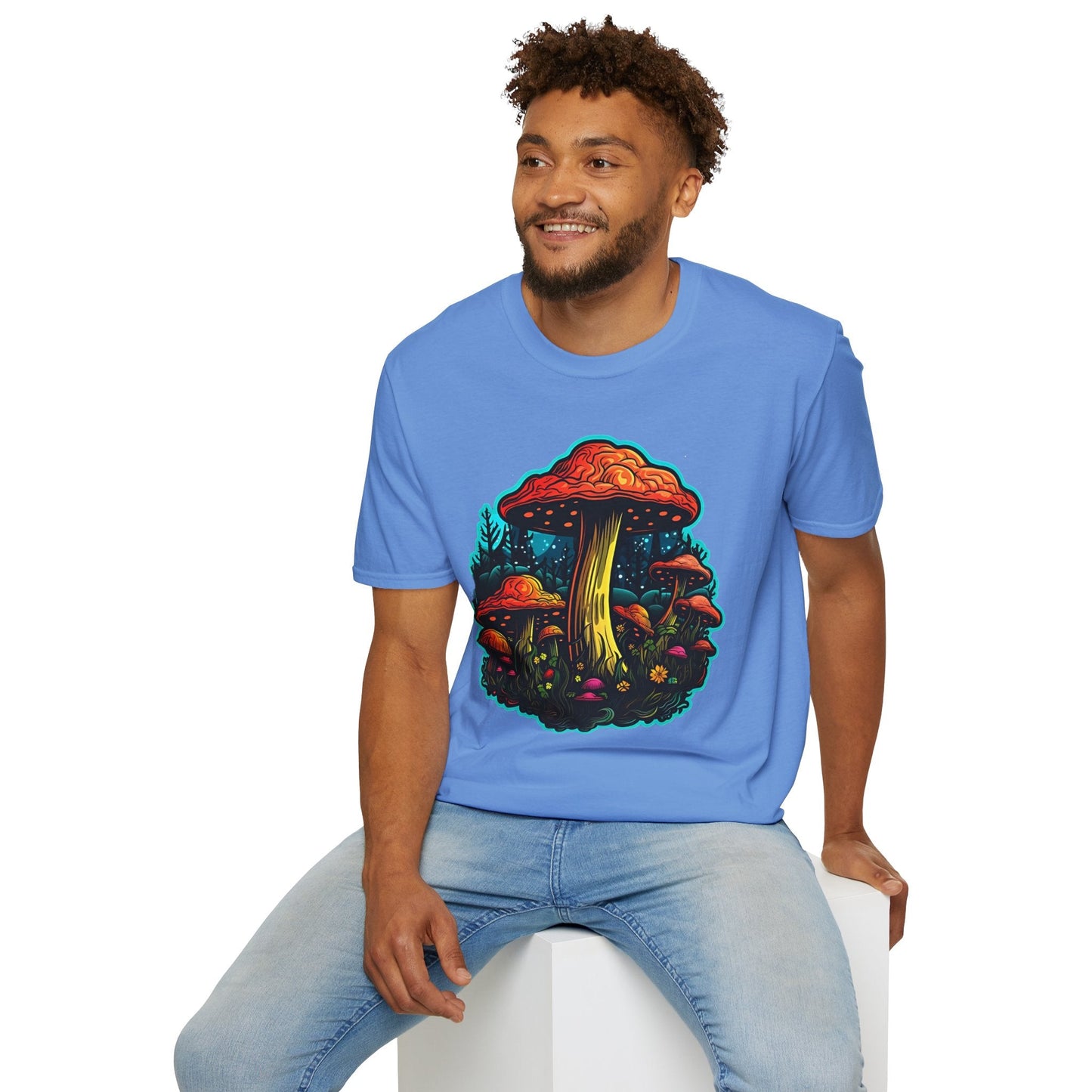 Mashroom Tee Shirt Unisex Softstyle 64000 With Funny Mashroom Fungus Graphic Design