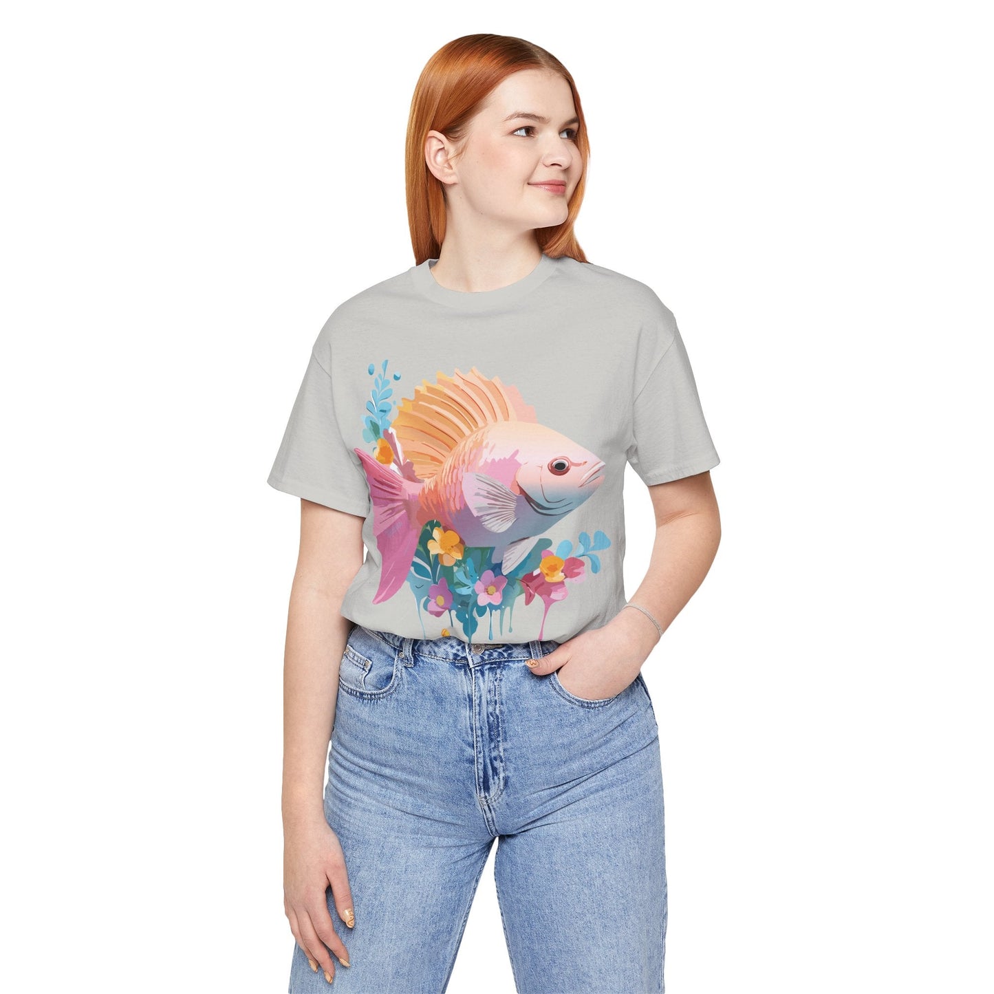 Adelpha Fish Shirt Unisex Graphic Tee With Vintage Inspired Artwork Short Sleeve