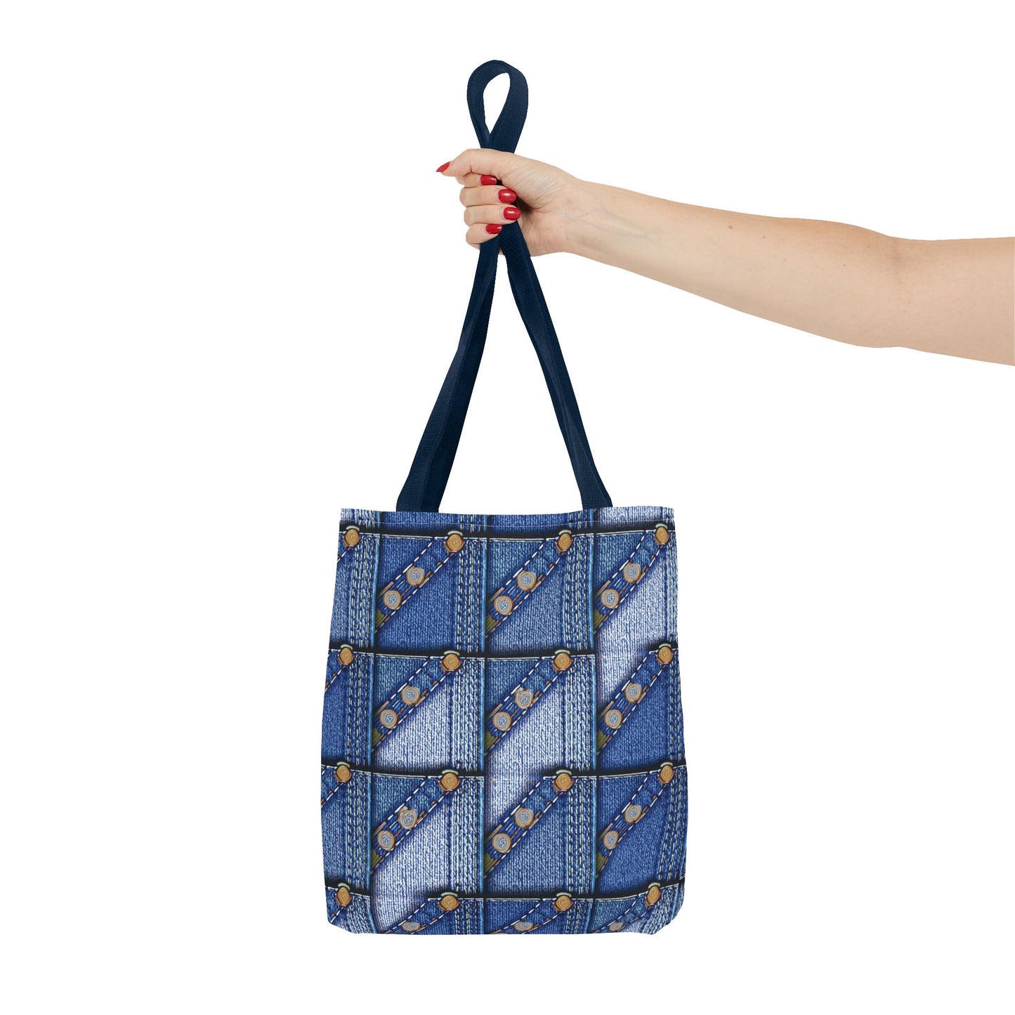 Denim Fabric Imitation Print Unisex Canvas Bag Poly Spun 3 Sizes Tote Bag 117