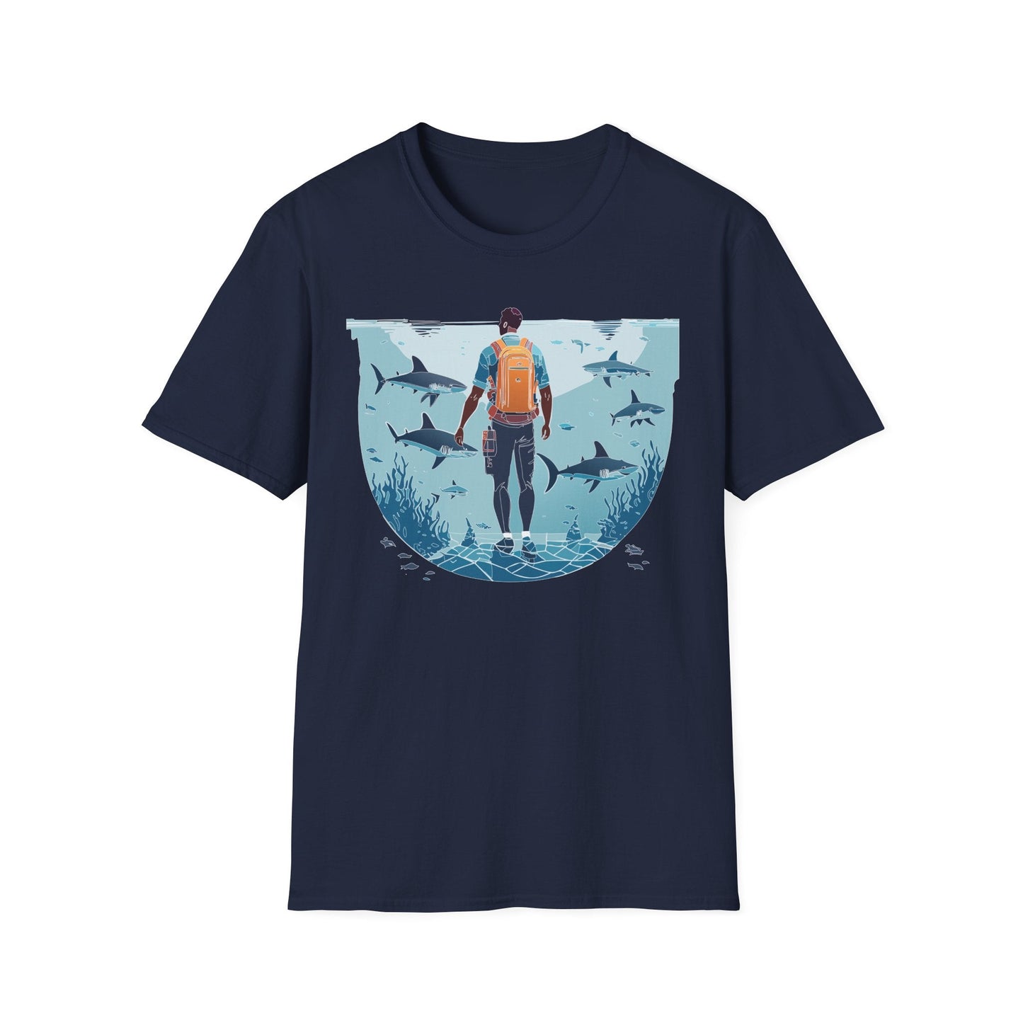Ocean Tee Shirt Unisex Softstyle T Shirt With Ocean Art Design U Boat Theme Graphic Artwork Edition