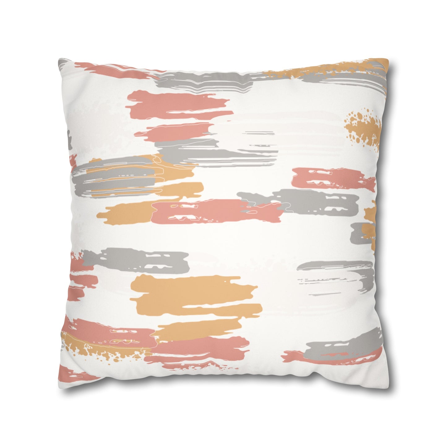 Faux Suede Pillowcase with Abstract print