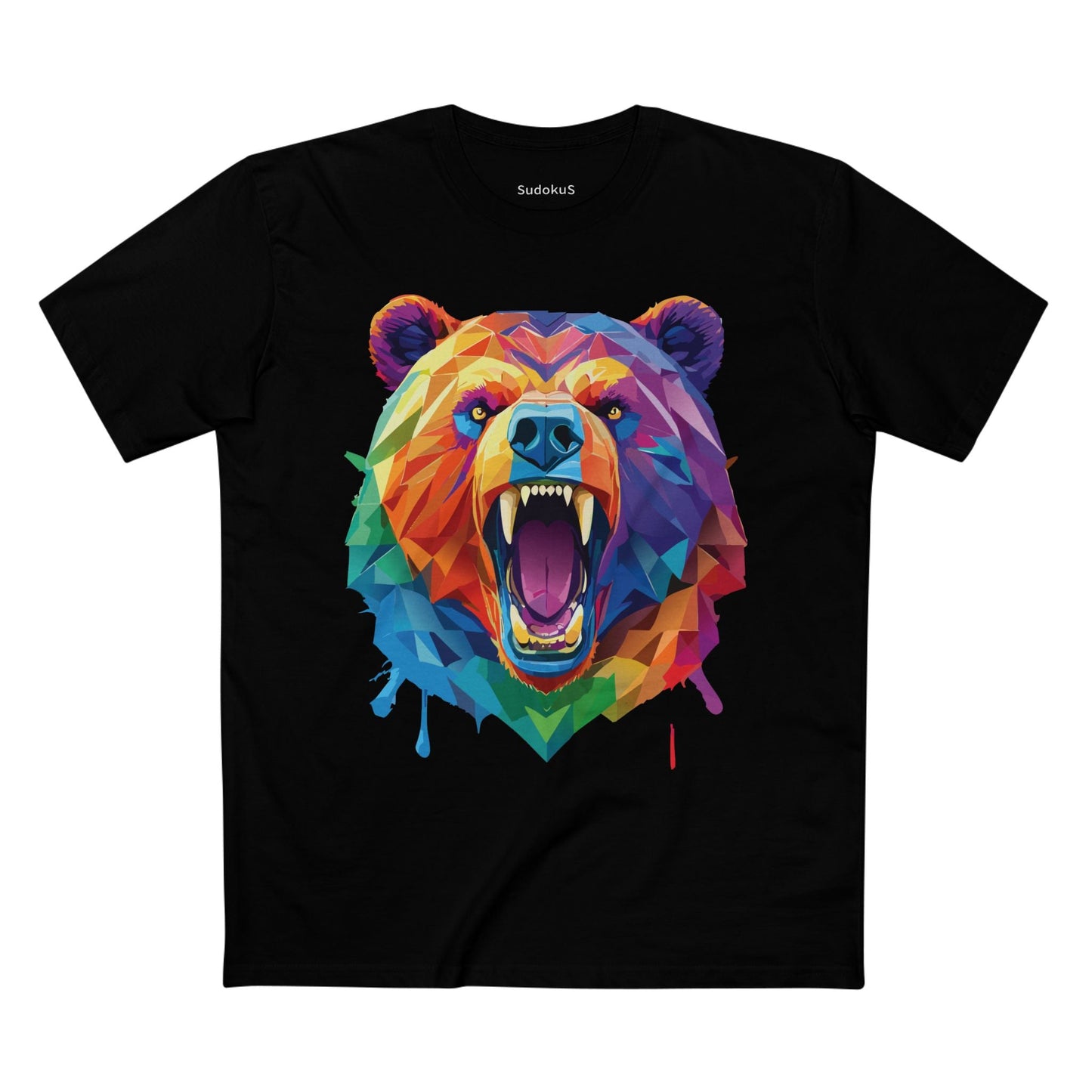 Bear Graphic Unisex 100 Cotton Staple Tee with Animal Design Artwork 20