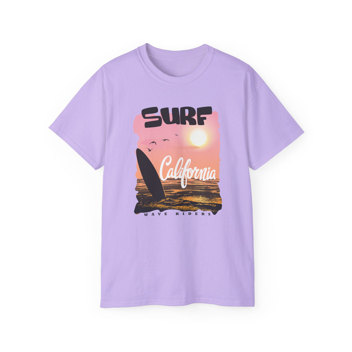 Surf California Tee | Sunset Sailboard Ocean Retro Beach Graphic