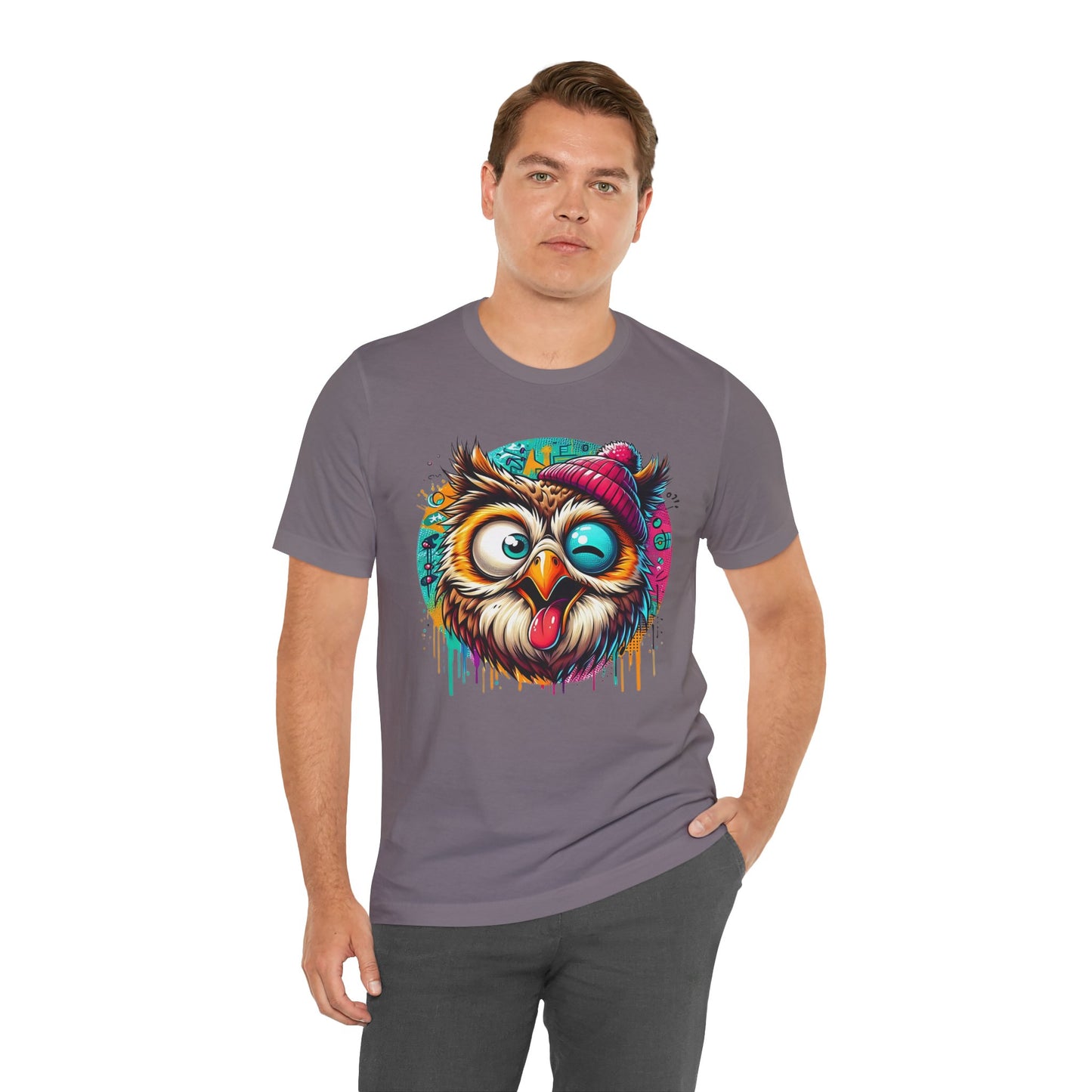 Colorful Owl Graphic Tee, Fun Owl Shirt, Funny Bird Shirt, Cute Cartoon Tees, Animal T-Shirt, Animal Tees, Art Design T-Shirt