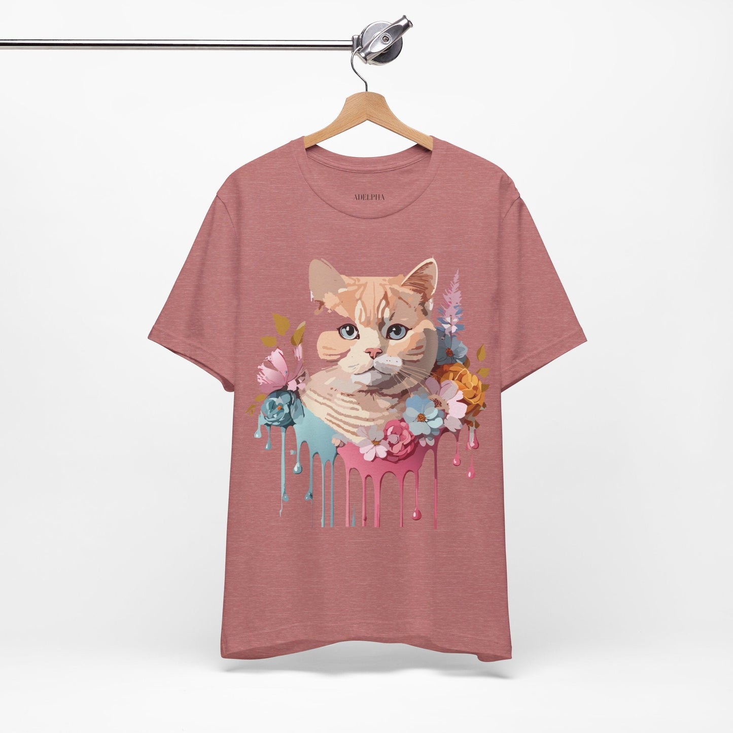 Cat Shirt Graphic Tee Unisex Vintage Inspired Adelpha Art Design