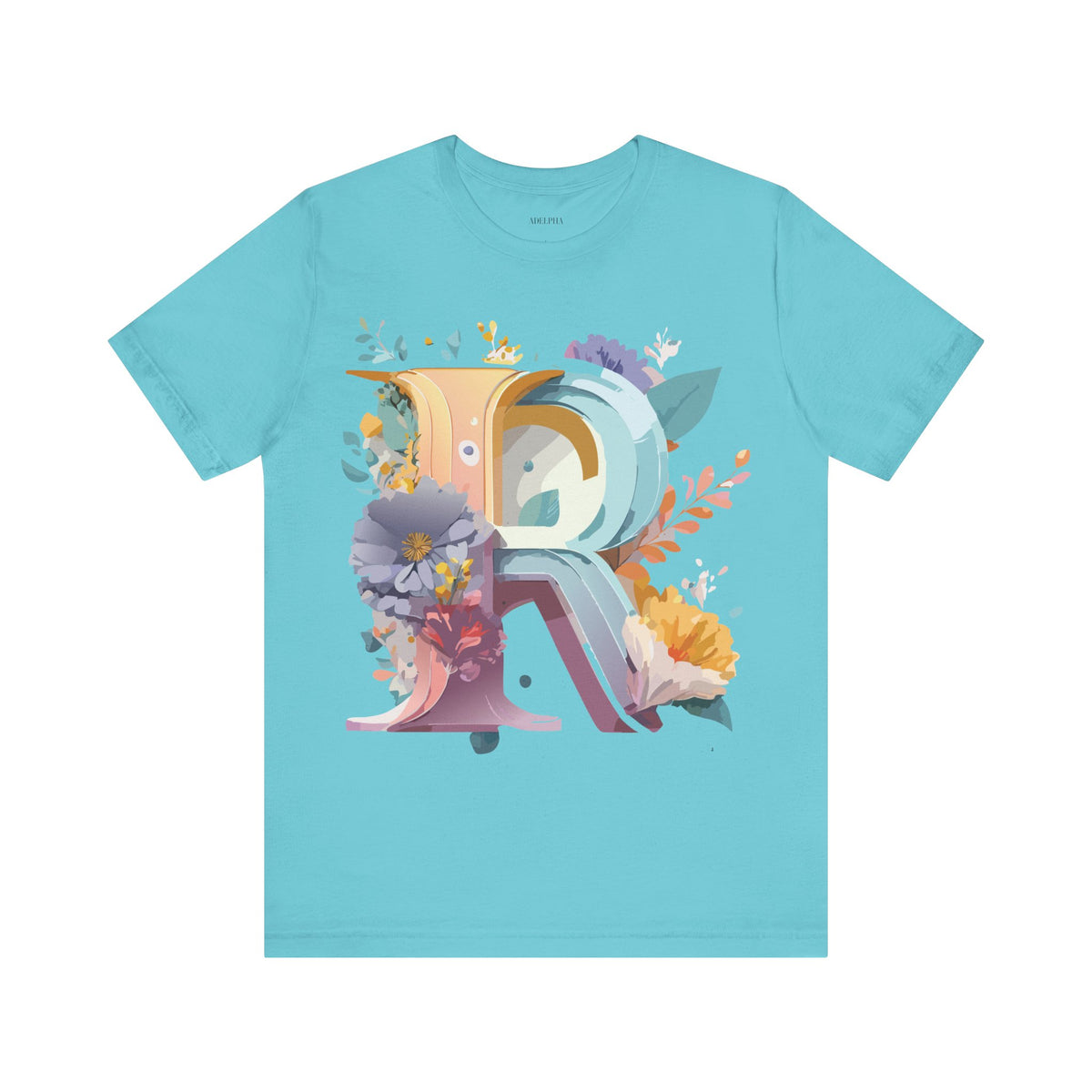 Letter R Graphic Unisex Cotton Bella+Canvas Tee with Art Letter Design
