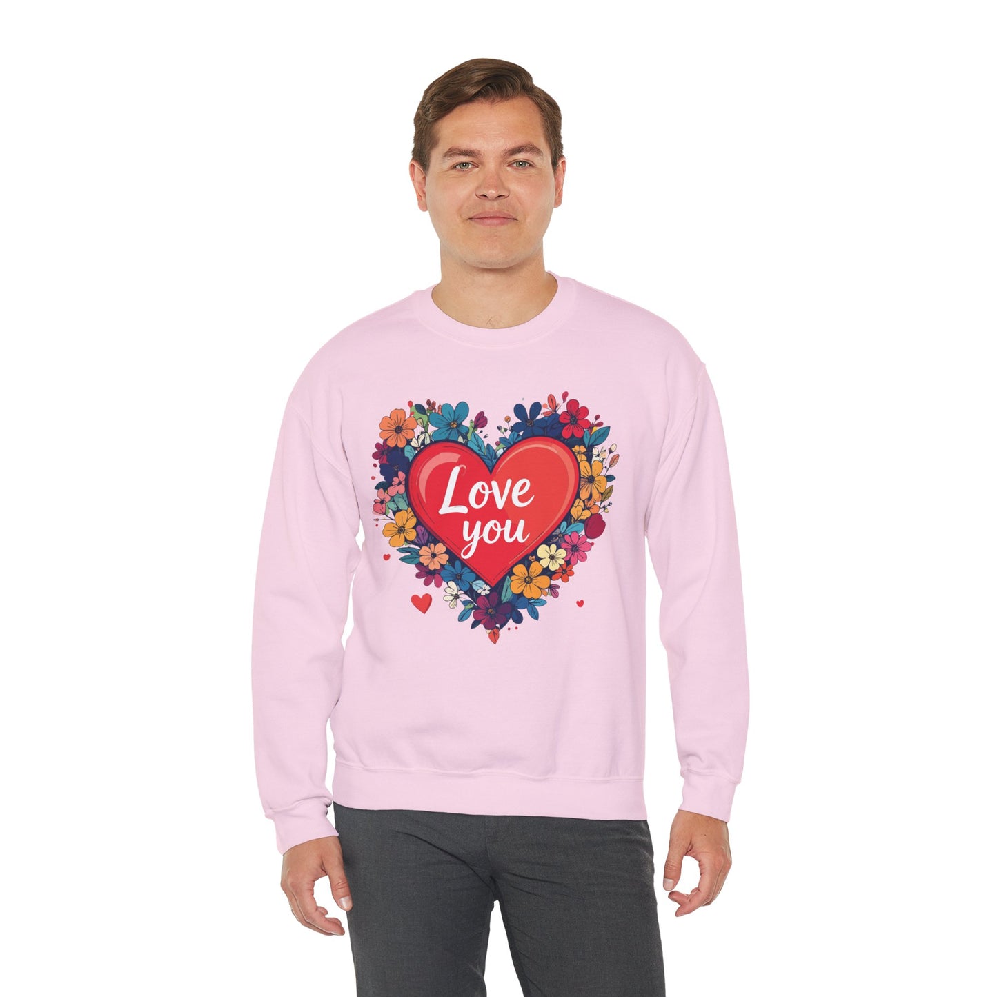 Big Heart Sweatshirt, Floral Heart Sweatshirt, Floral Love Sweatshirt, Valentine's Day Sweatshirt, Heart Floral Sweatshirt 107