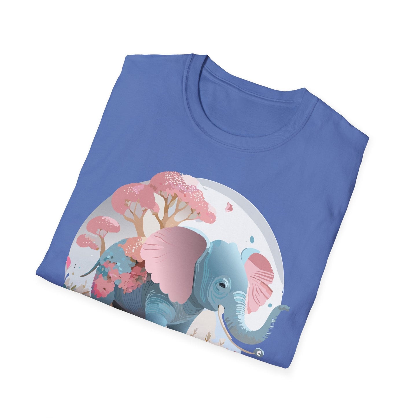 Unisex Elephant Graphic Tee Gildan Softstyle 64000 100 Percent Ring Spun Cotton Fabric