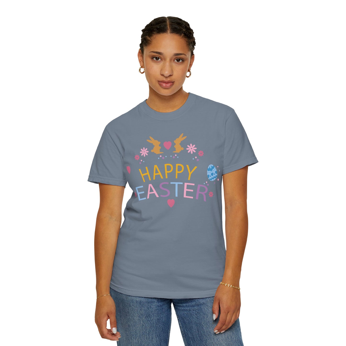 Easter Bunny Heart T-Shirt, Tee Shirt with Easter Signature, T Shirt with Easter Prints, Tee Shirt with Easter Design 2