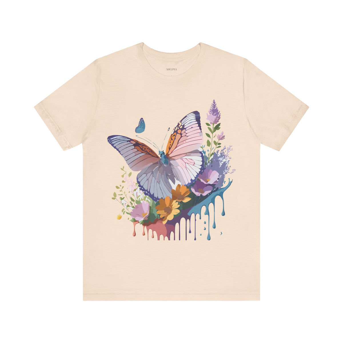 Butterfly Graphic Unisex Cotton Bella+Canvas Tee with Art Design n08