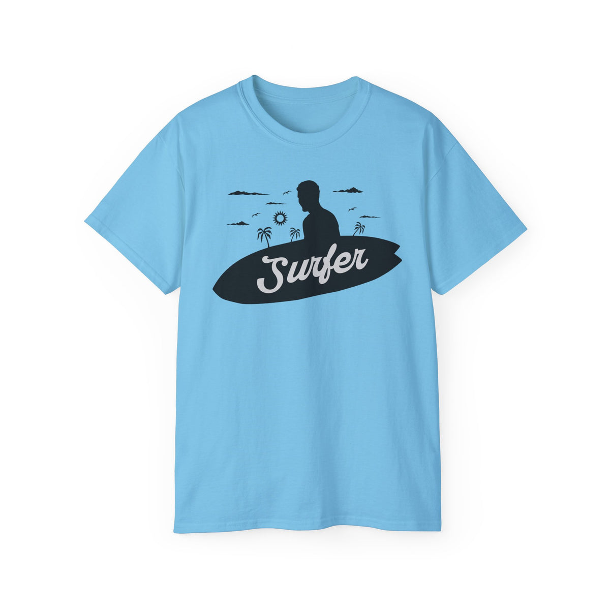 Surfer silhouette surfboard T-Shirt | Beach ocean waves design