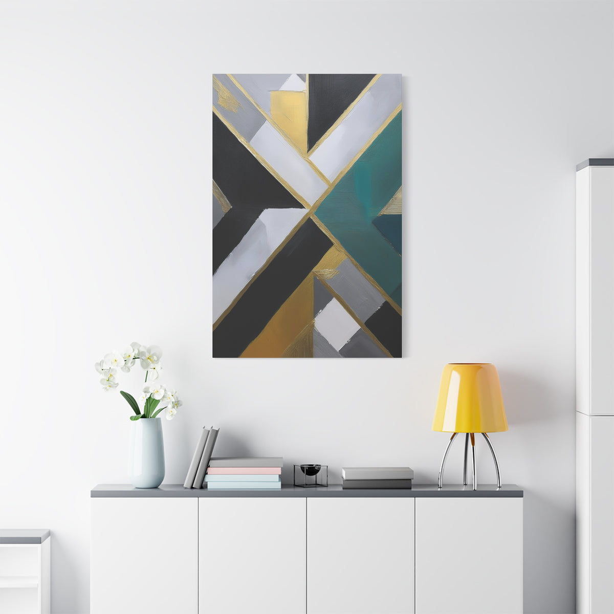 Abstract Geometric Painting Print Canvas 20x24,20x30,24x30 24x32,24x36,30x40 32x48,36x48,40x60 Pine-Wood Inner Frame ABS-76