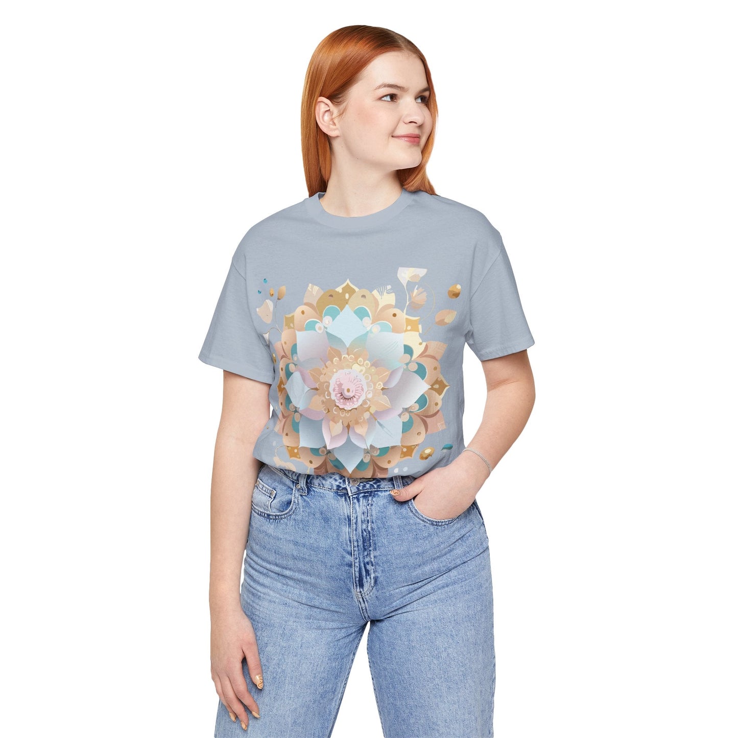 Mandala Graphic Unisex 100 Cotton Vintage Floral Artwork Tee 9