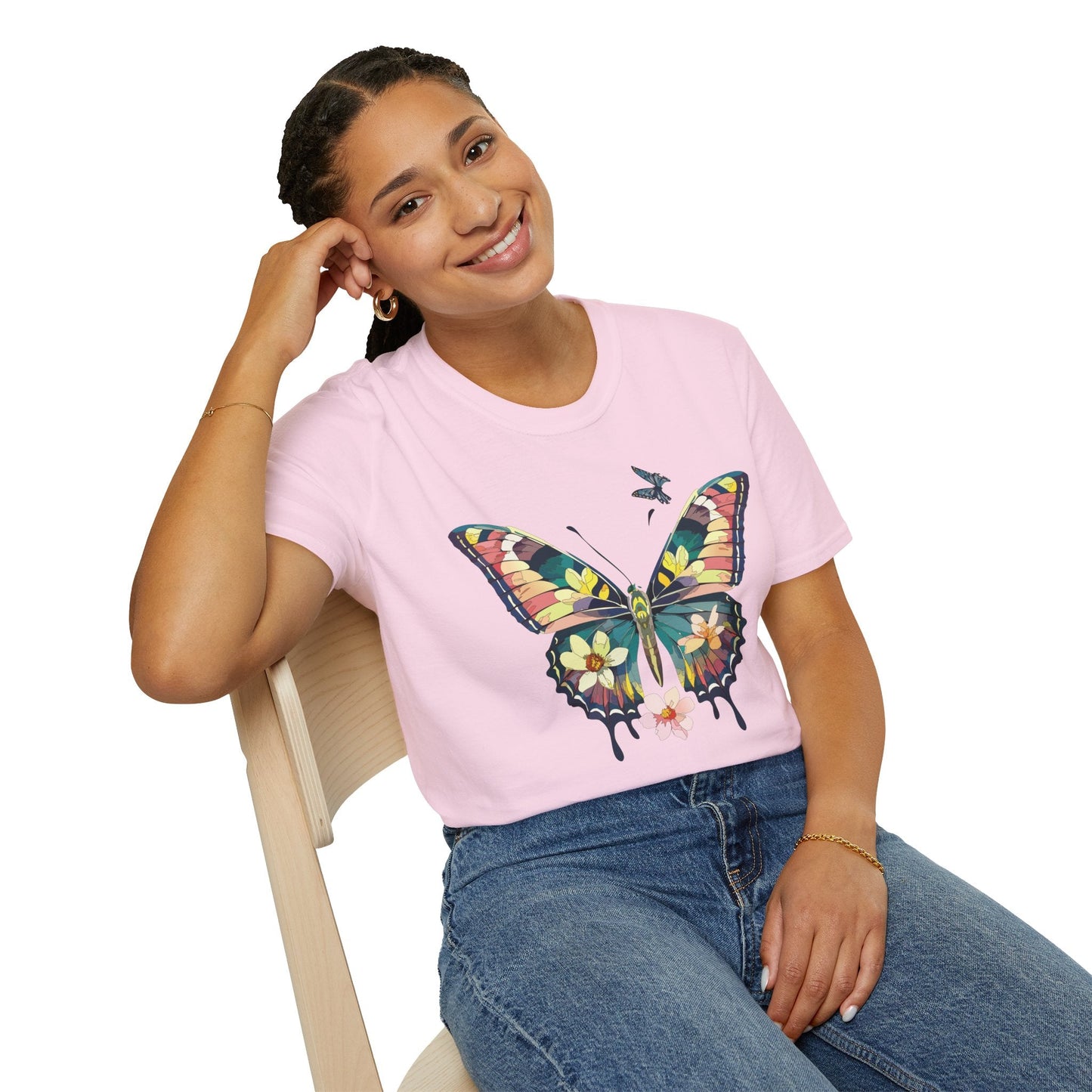 Butterfly T Shirt For Unisex Softstyle 64000 Short Sleeve Monarch Butterfly Tee Design