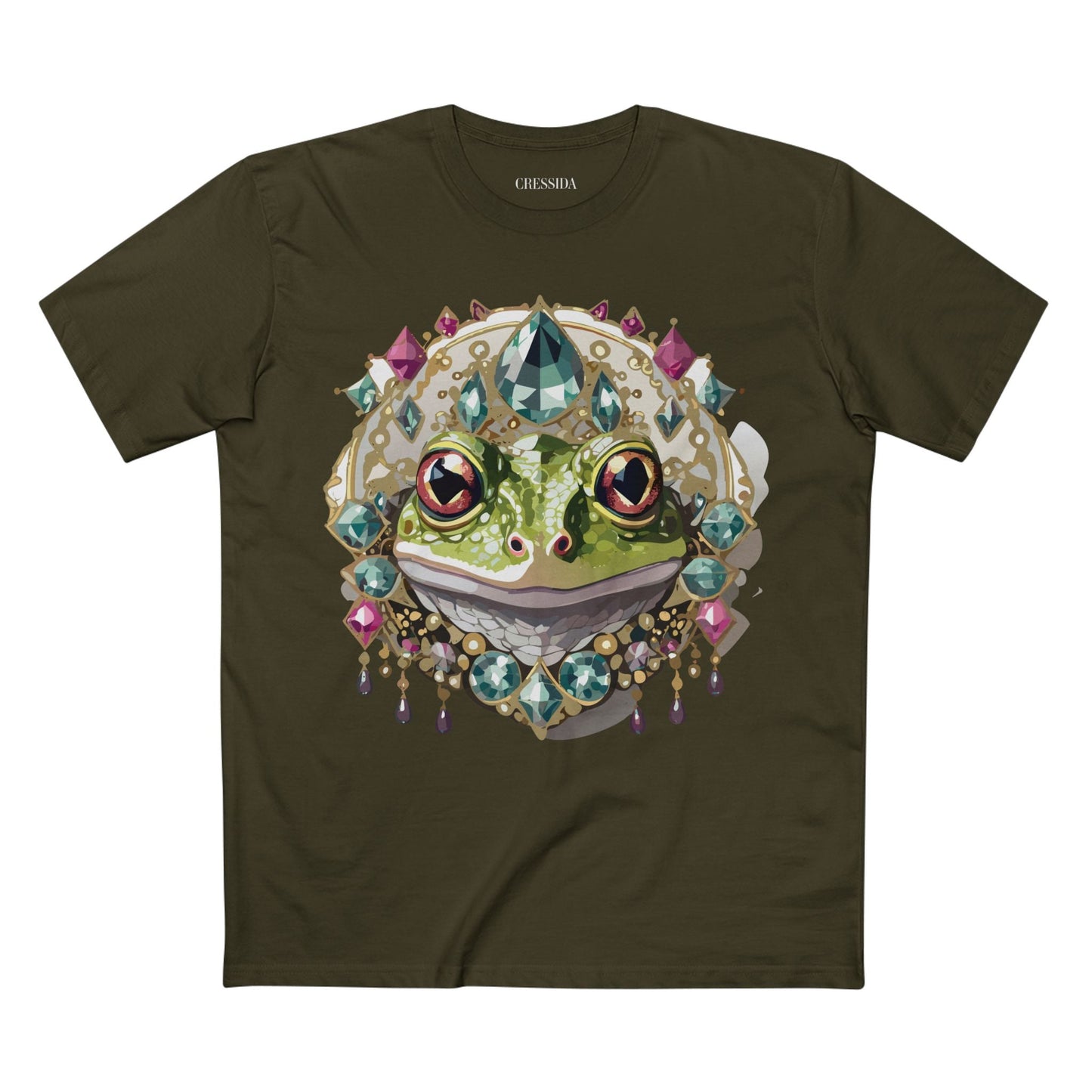 Frog Graphic Unisex 100 Cotton Tee With Unique Animal Golden Medallion Art Design 25