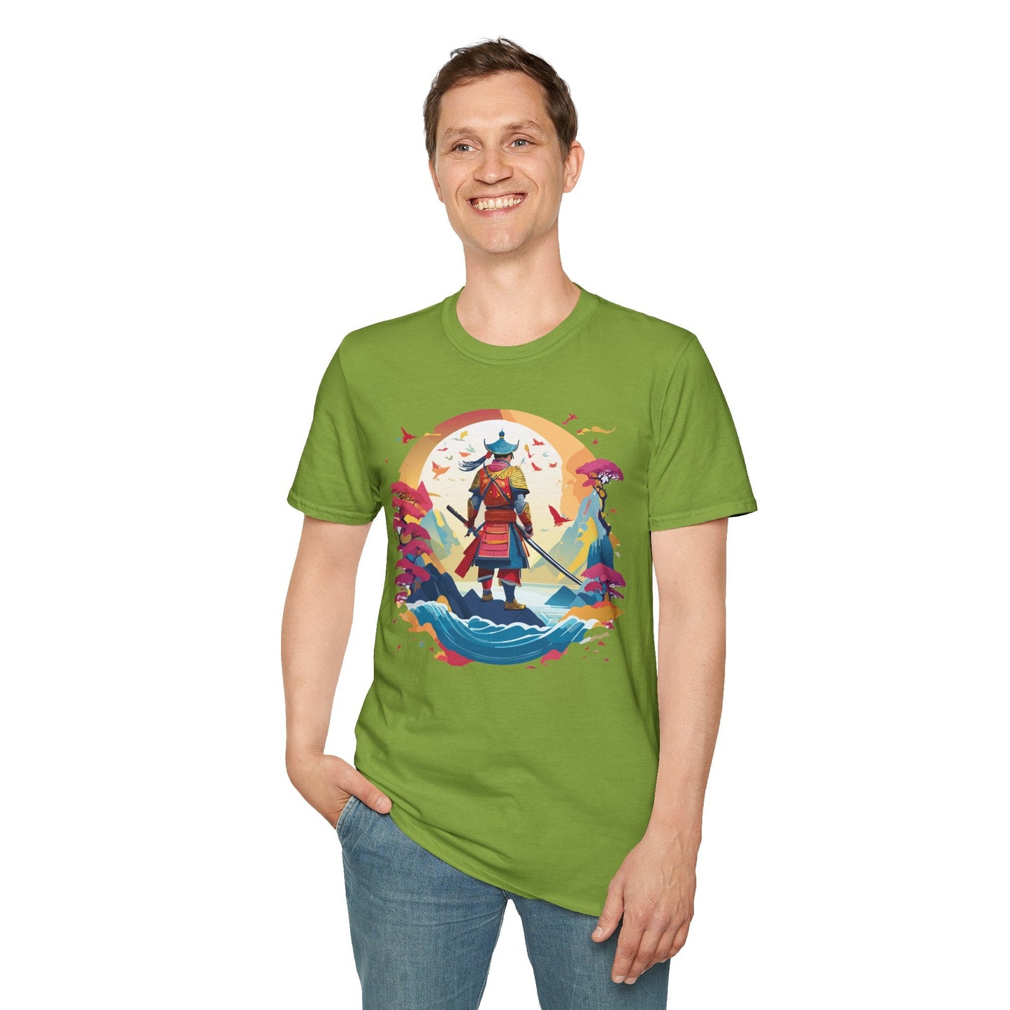 Samurai Shirt Unisex Tee Made With 100 Percent Ring Spun Cotton Soft Durable Comfort Gildan 64000
