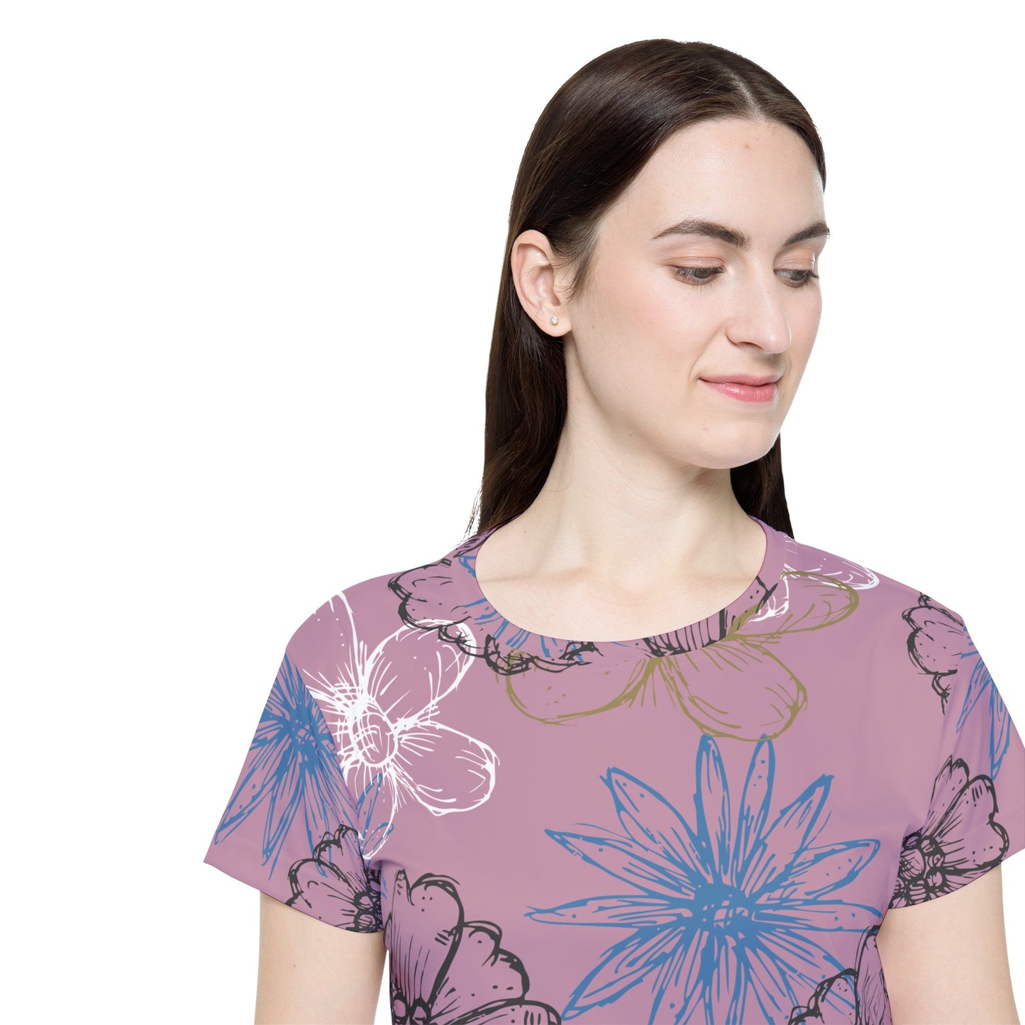 Camiseta de poliéster con estampados florales