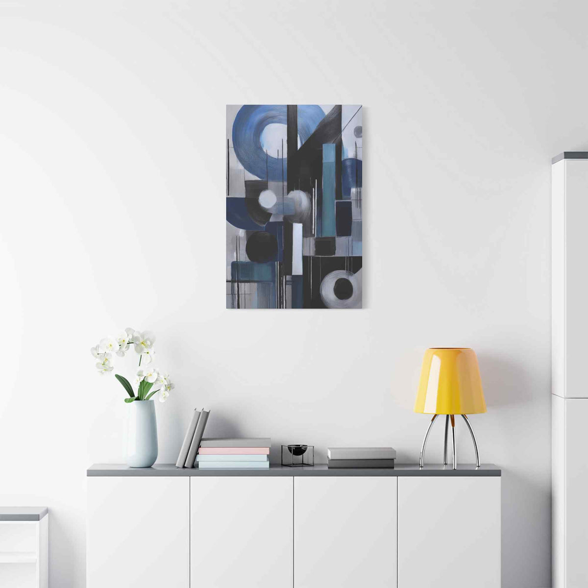 Blue Abstract Painting Print Canvas 20x24,20x30,24x30, 24x32,24x36,30x40, 32x48,36x48,40x60 Pine-Wood Inner Frame ABS-28
